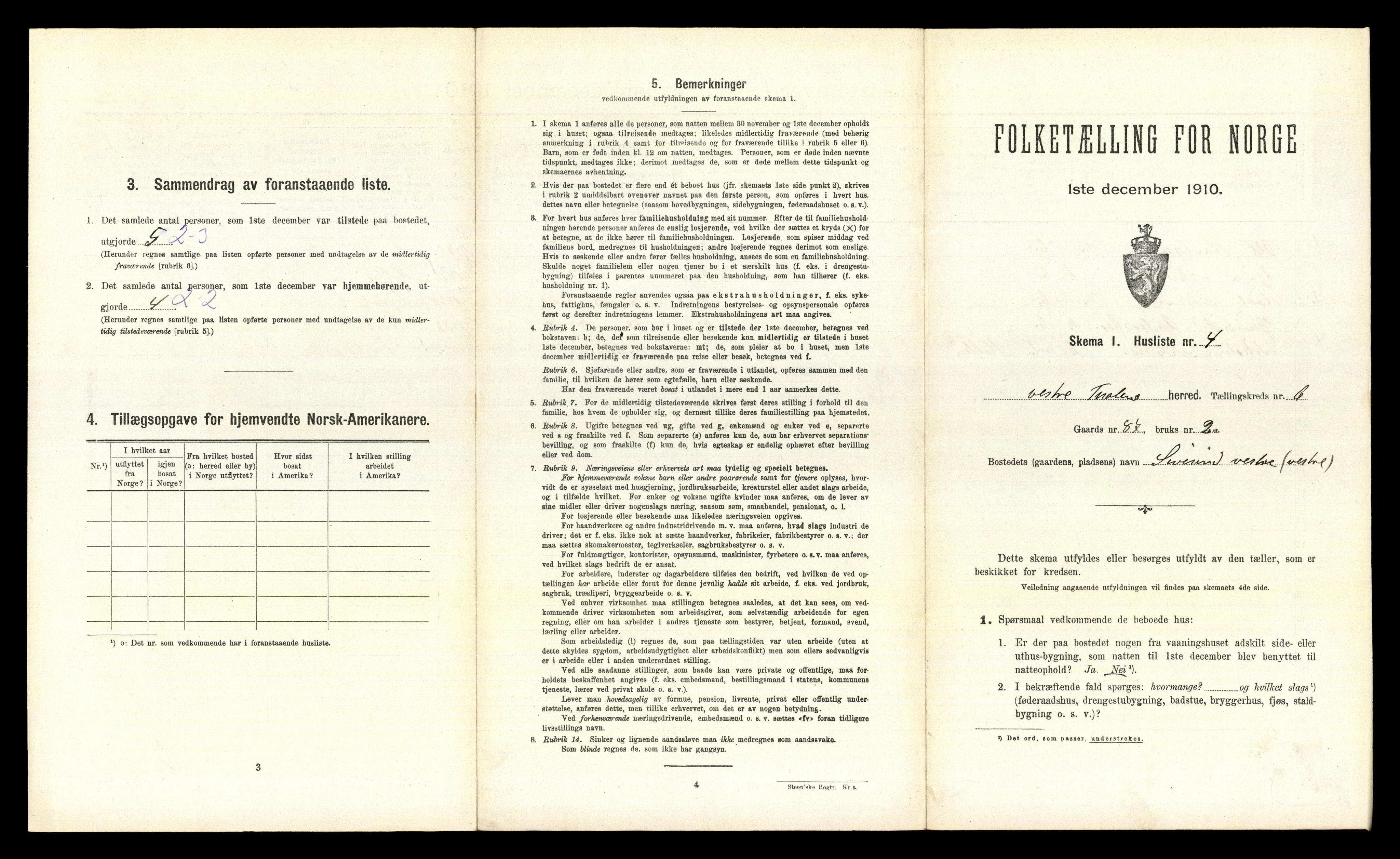 RA, 1910 census for Vestre Toten, 1910, p. 857