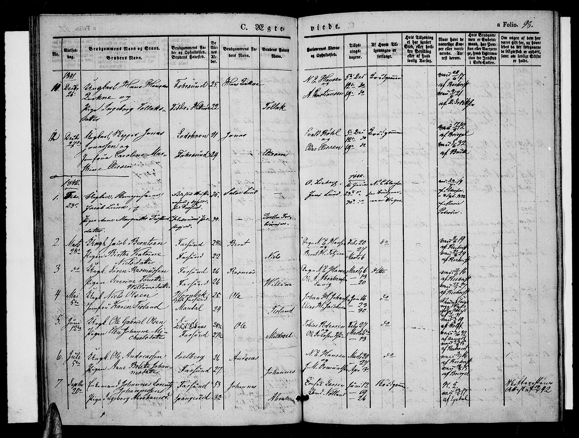 Farsund sokneprestkontor, AV/SAK-1111-0009/F/Fa/L0003: Parish register (official) no. A 3, 1836-1846, p. 98