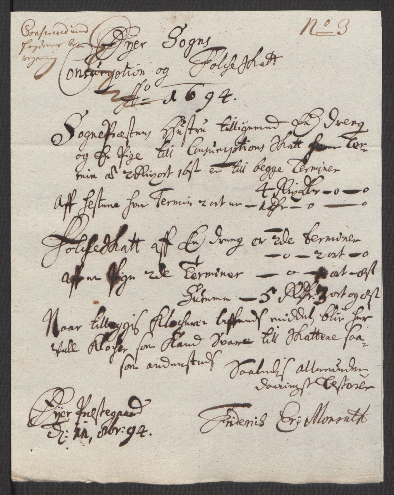 Rentekammeret inntil 1814, Reviderte regnskaper, Fogderegnskap, AV/RA-EA-4092/R17/L1168: Fogderegnskap Gudbrandsdal, 1694, p. 351