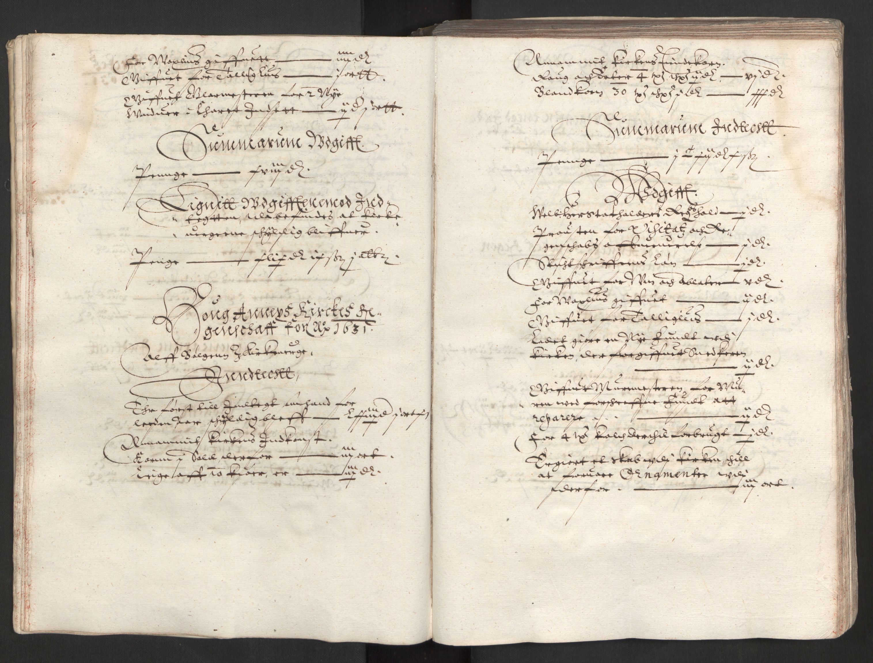 Rentekammeret inntil 1814, Reviderte regnskaper, Kirkeregnskap, AV/RA-EA-4067/Ra/L0009/0001: Kirkeregnskap / Akershus len. Numedal også for 1632., 1631-1632