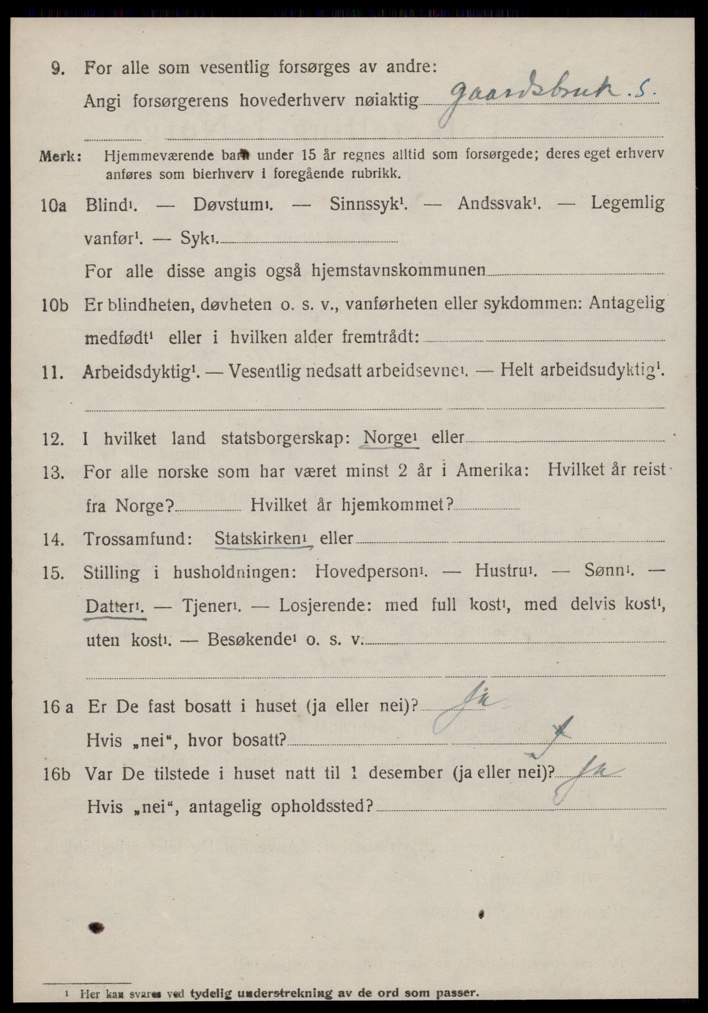 SAT, 1920 census for Rovde, 1920, p. 1288