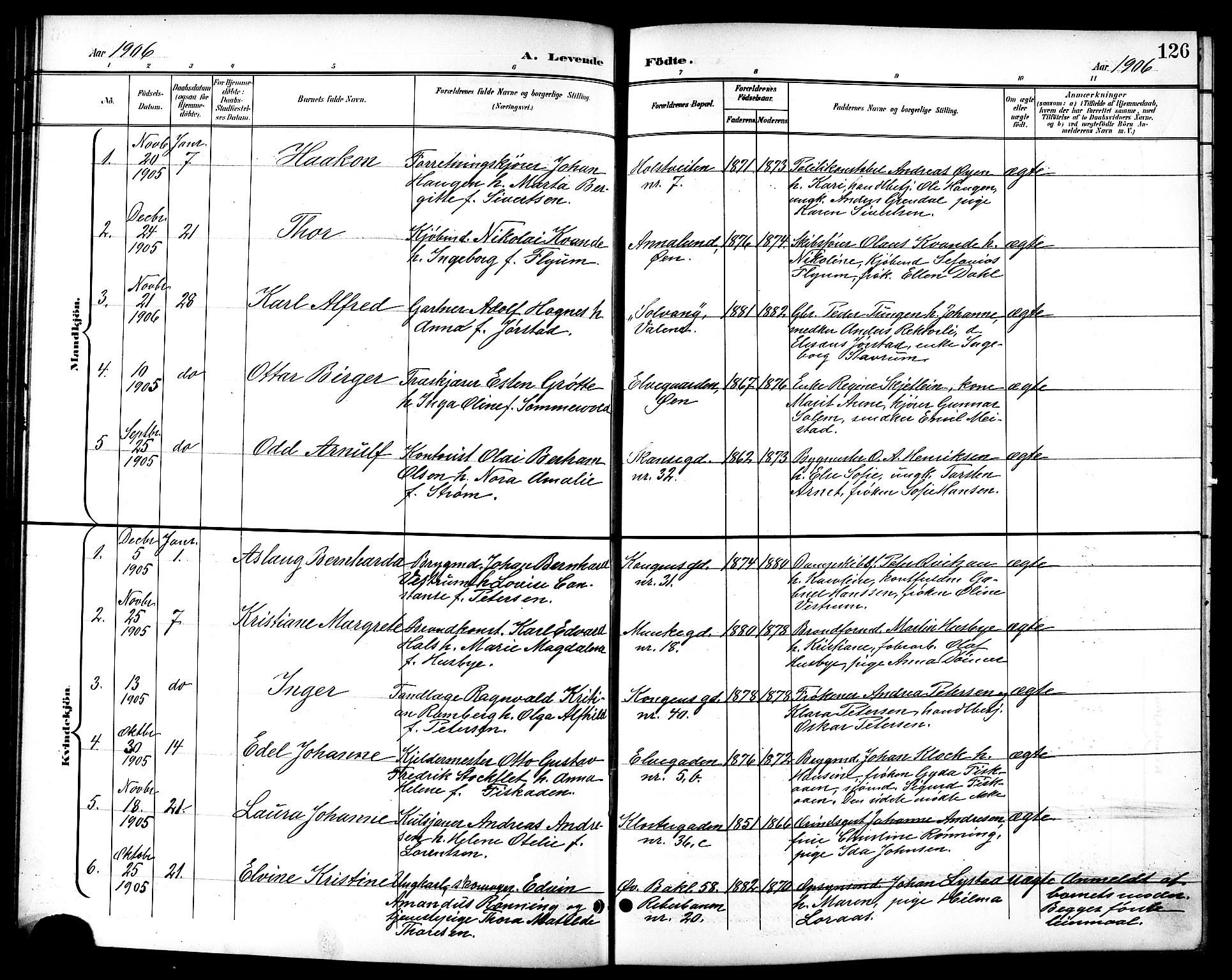 Ministerialprotokoller, klokkerbøker og fødselsregistre - Sør-Trøndelag, SAT/A-1456/601/L0094: Parish register (copy) no. 601C12, 1898-1911, p. 126