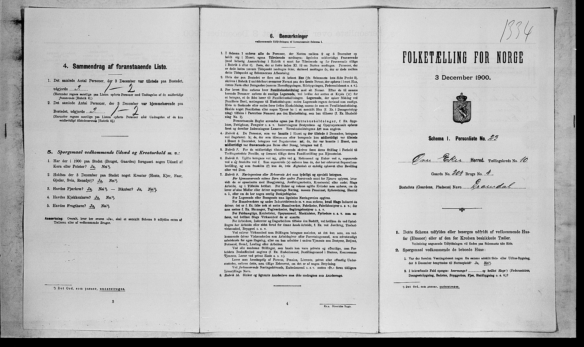 RA, 1900 census for Øvre Eiker, 1900, p. 1869