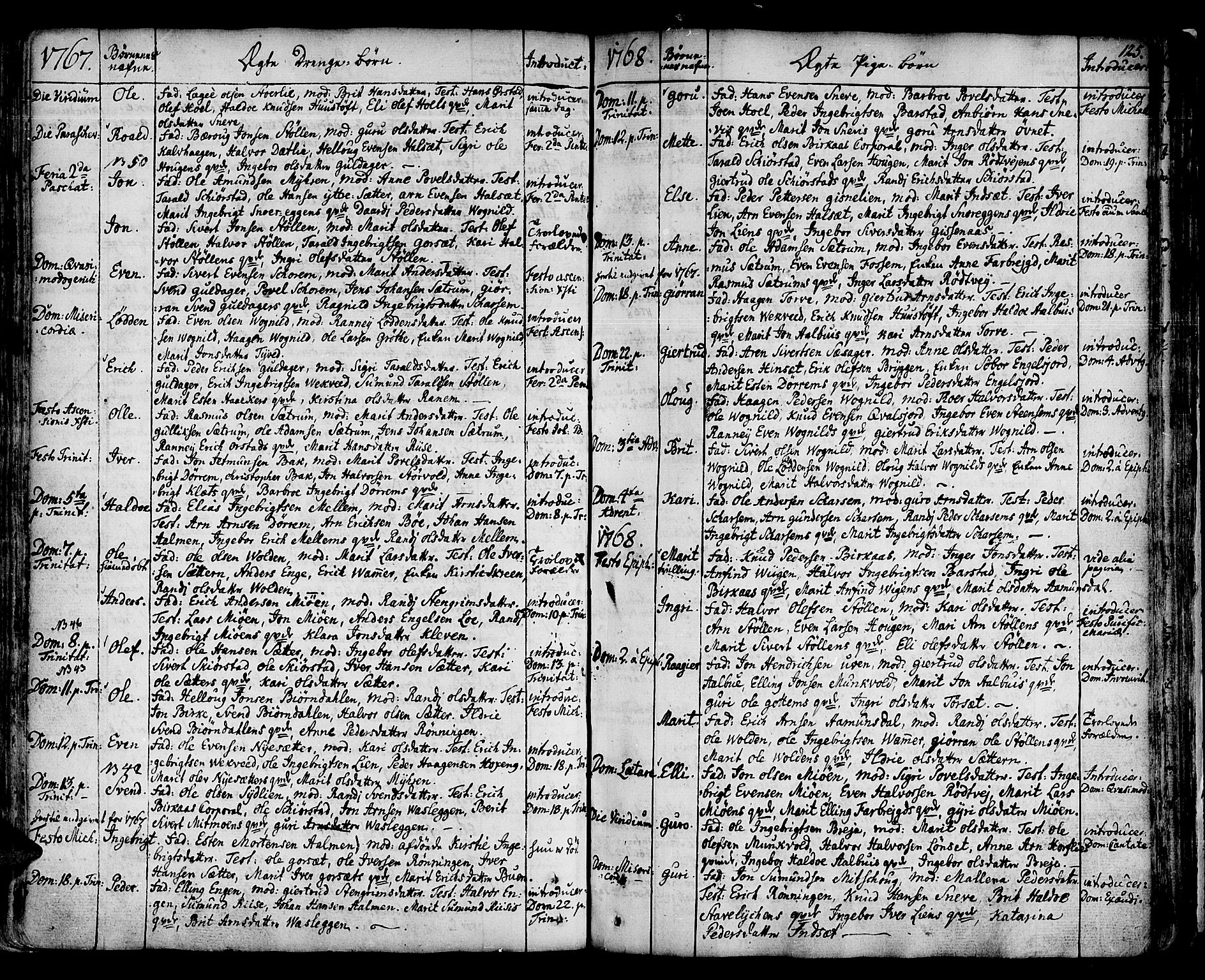 Ministerialprotokoller, klokkerbøker og fødselsregistre - Sør-Trøndelag, SAT/A-1456/678/L0891: Parish register (official) no. 678A01, 1739-1780, p. 125