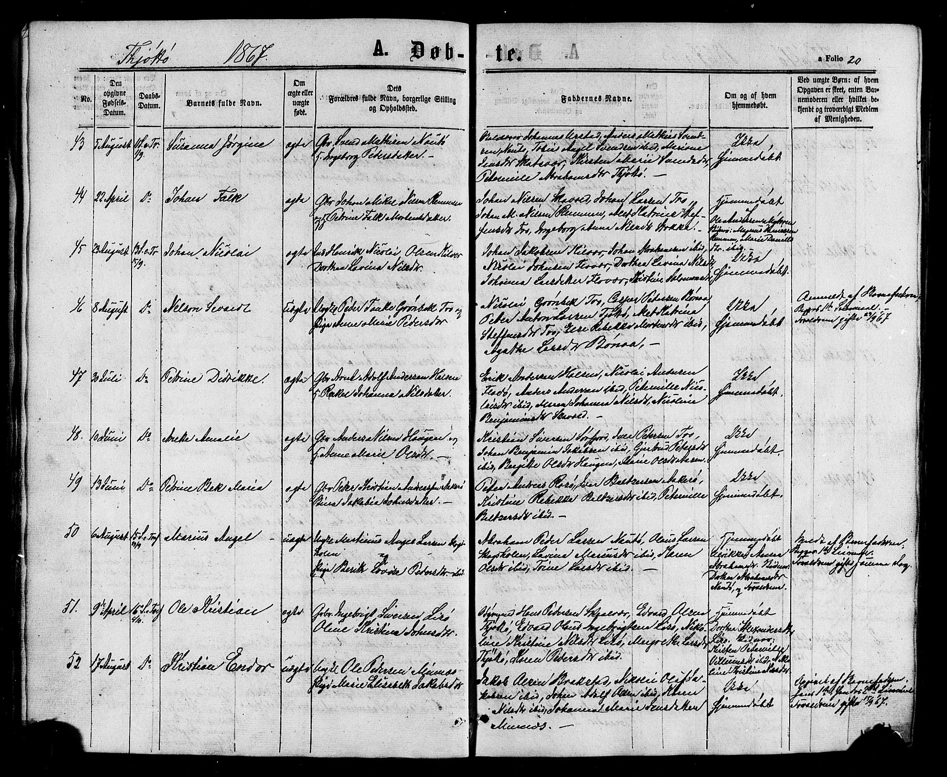 Ministerialprotokoller, klokkerbøker og fødselsregistre - Nordland, AV/SAT-A-1459/817/L0262: Parish register (official) no. 817A03/ 1, 1862-1877, p. 20