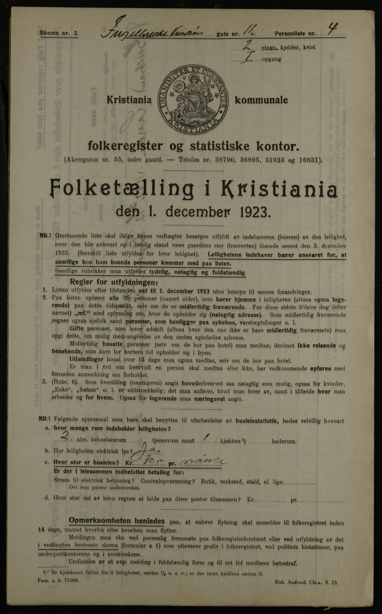 OBA, Municipal Census 1923 for Kristiania, 1923, p. 49060