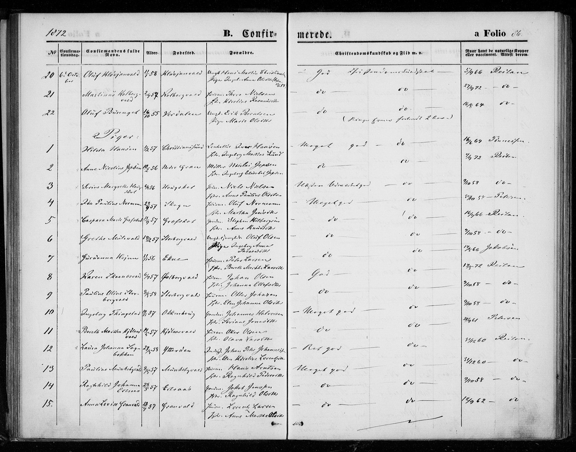 Ministerialprotokoller, klokkerbøker og fødselsregistre - Nord-Trøndelag, SAT/A-1458/721/L0206: Parish register (official) no. 721A01, 1864-1874, p. 86