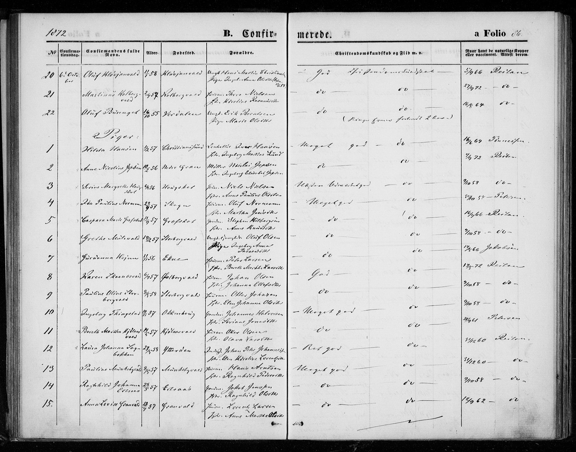 Ministerialprotokoller, klokkerbøker og fødselsregistre - Nord-Trøndelag, AV/SAT-A-1458/721/L0206: Parish register (official) no. 721A01, 1864-1874, p. 86