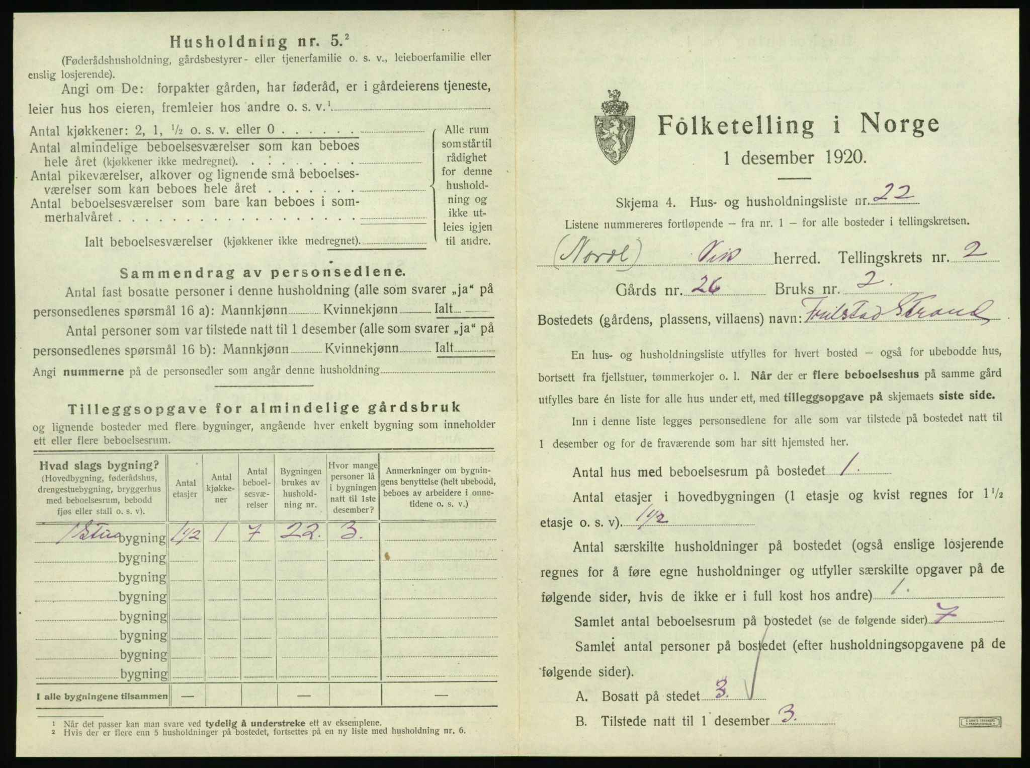 SAT, 1920 census for Vik, 1920, p. 119