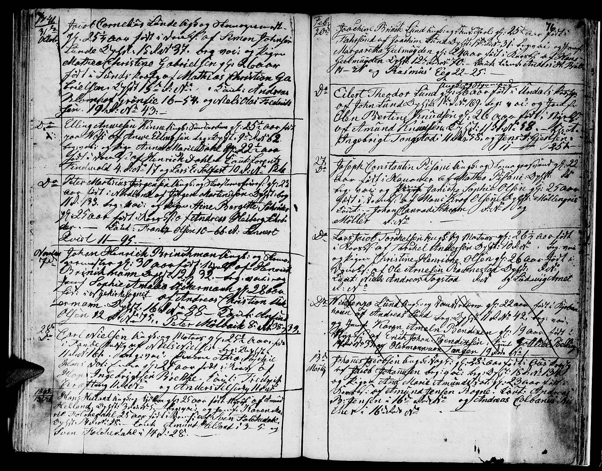 Domkirken sokneprestembete, SAB/A-74801/H/Hab/L0003: Parish register (copy) no. A 3, 1820-1853, p. 76