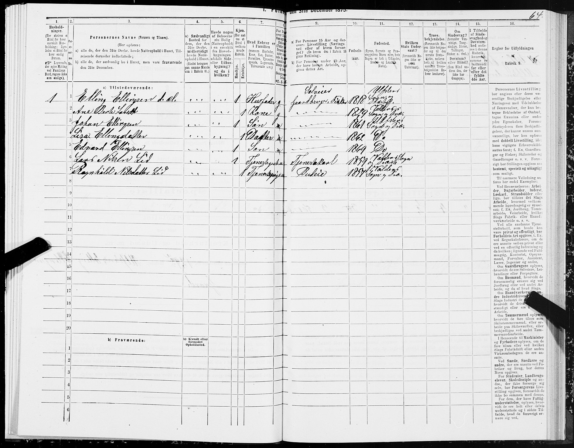 SAT, 1875 census for 1516P Ulstein, 1875, p. 1064