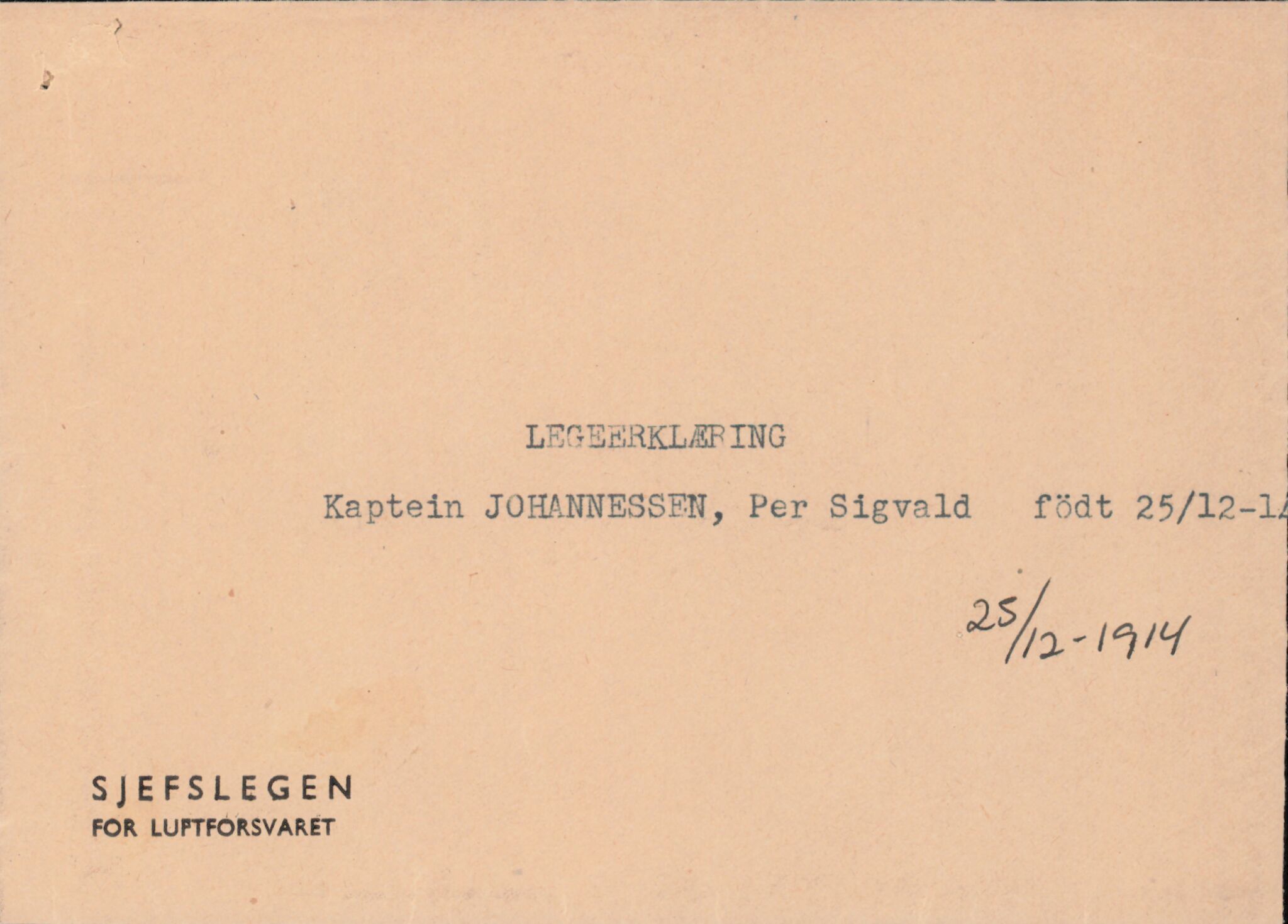 Forsvaret, Forsvarets overkommando/Luftforsvarsstaben, RA/RAFA-4079/P/Pa/L0036: Personellpapirer, 1914, p. 402