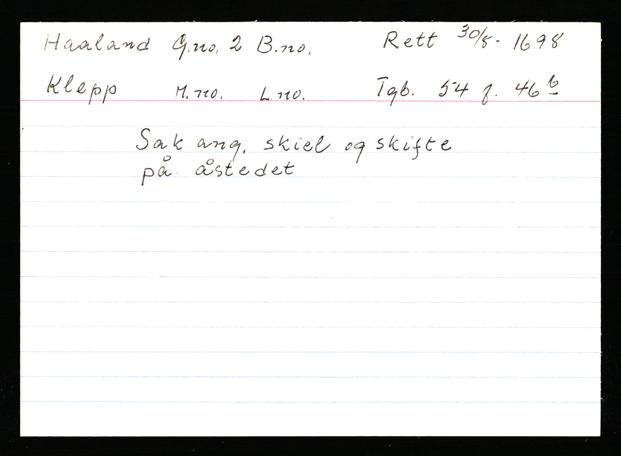 Statsarkivet i Stavanger, AV/SAST-A-101971/03/Y/Ym/L0028: Åstedskort sortert etter gårdsnavn: Hølleland - Ikdal, 1600-1950, p. 232