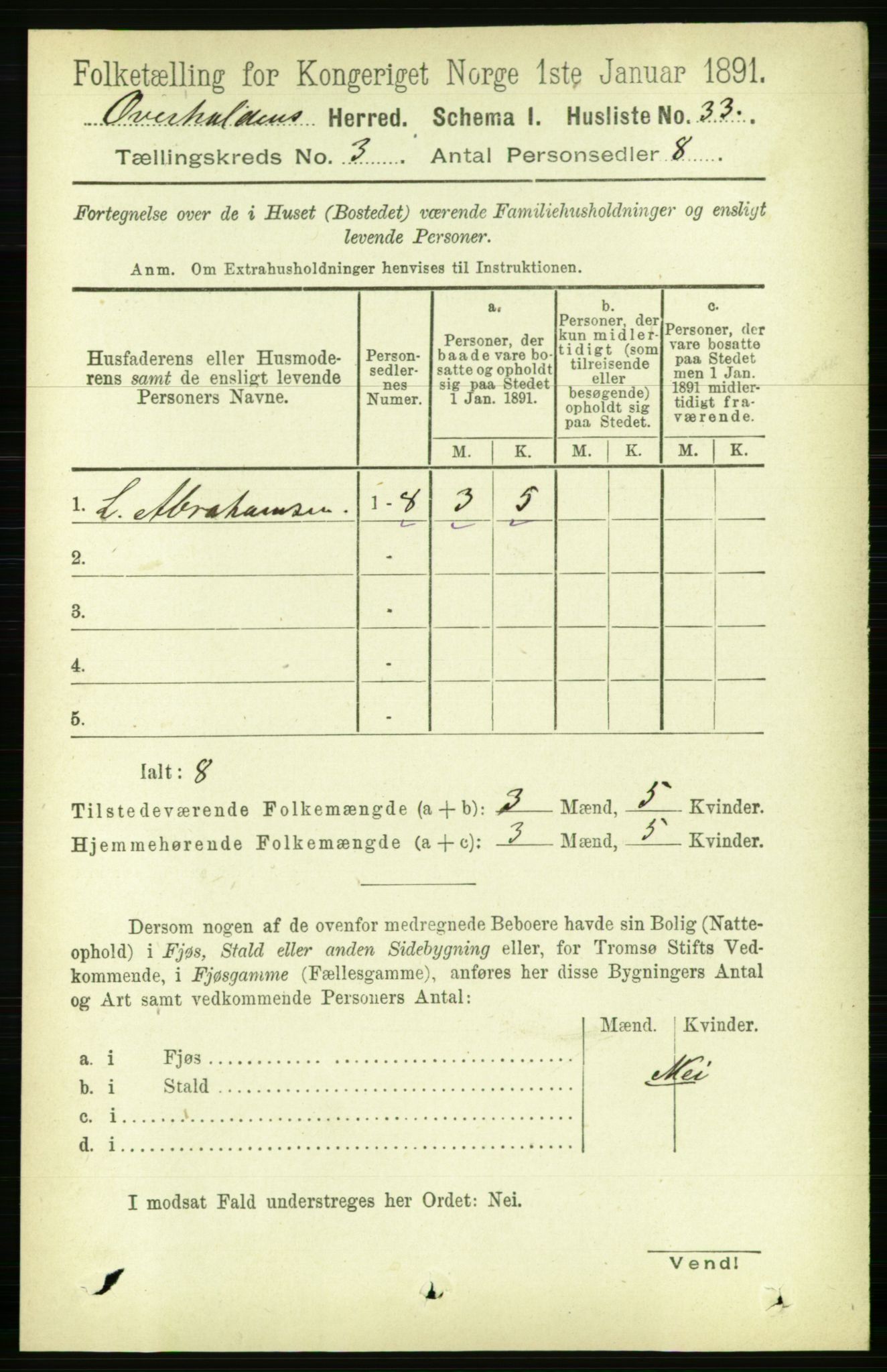 RA, 1891 census for 1744 Overhalla, 1891, p. 744