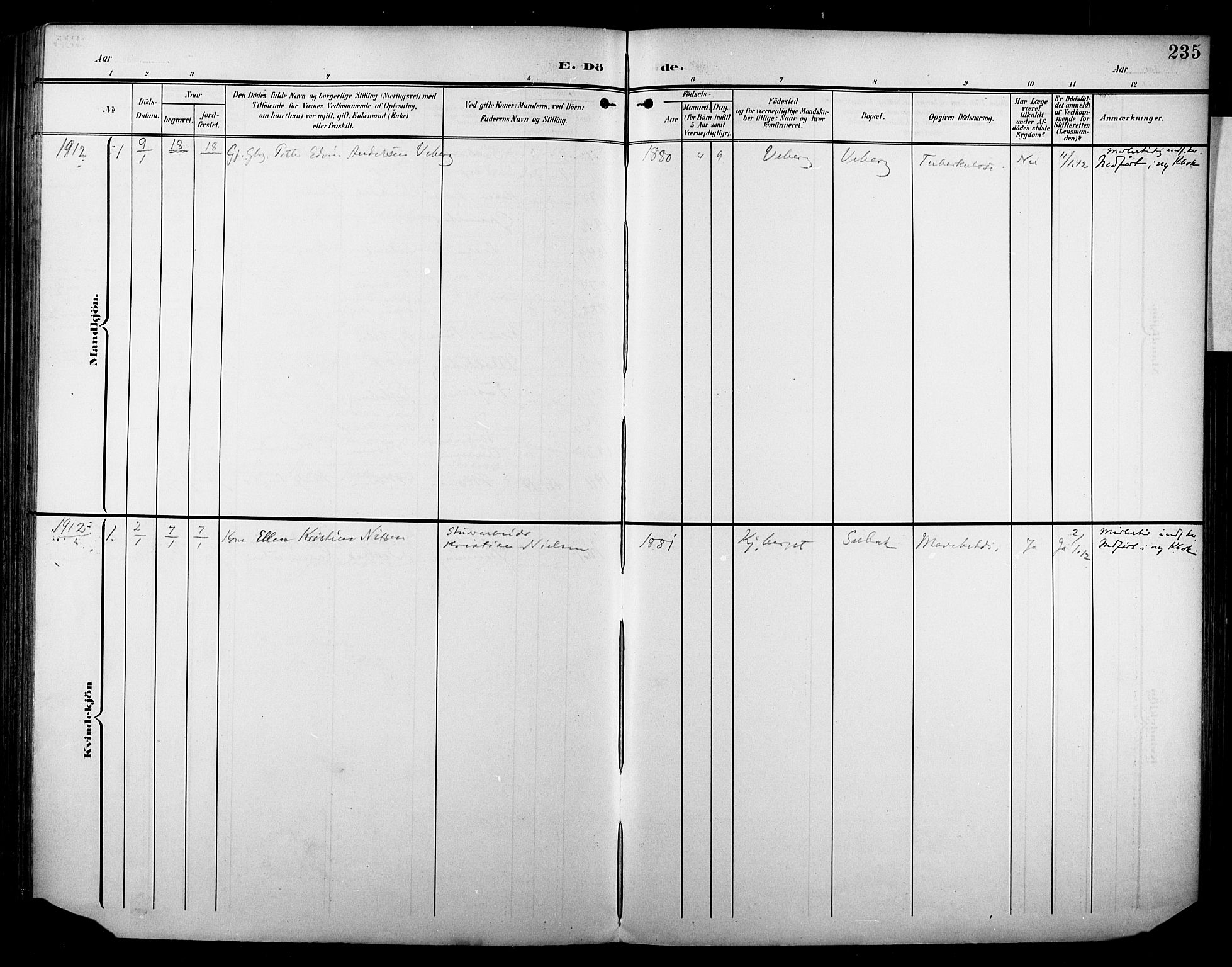 Borge prestekontor Kirkebøker, AV/SAO-A-10903/F/Fa/L0009: Parish register (official) no. I 9, 1902-1911, p. 235