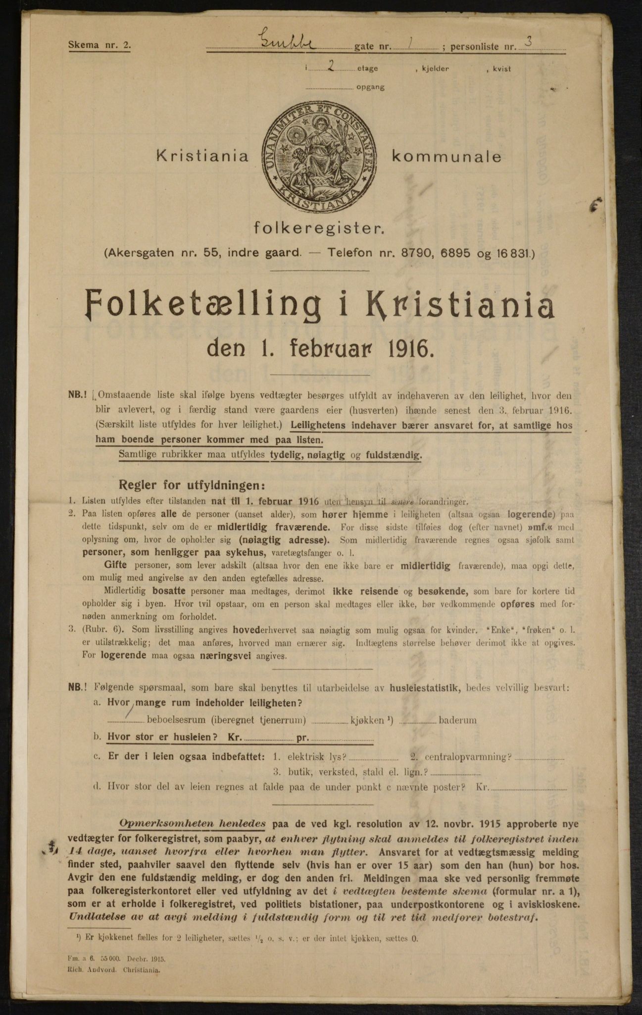 OBA, Municipal Census 1916 for Kristiania, 1916, p. 30730