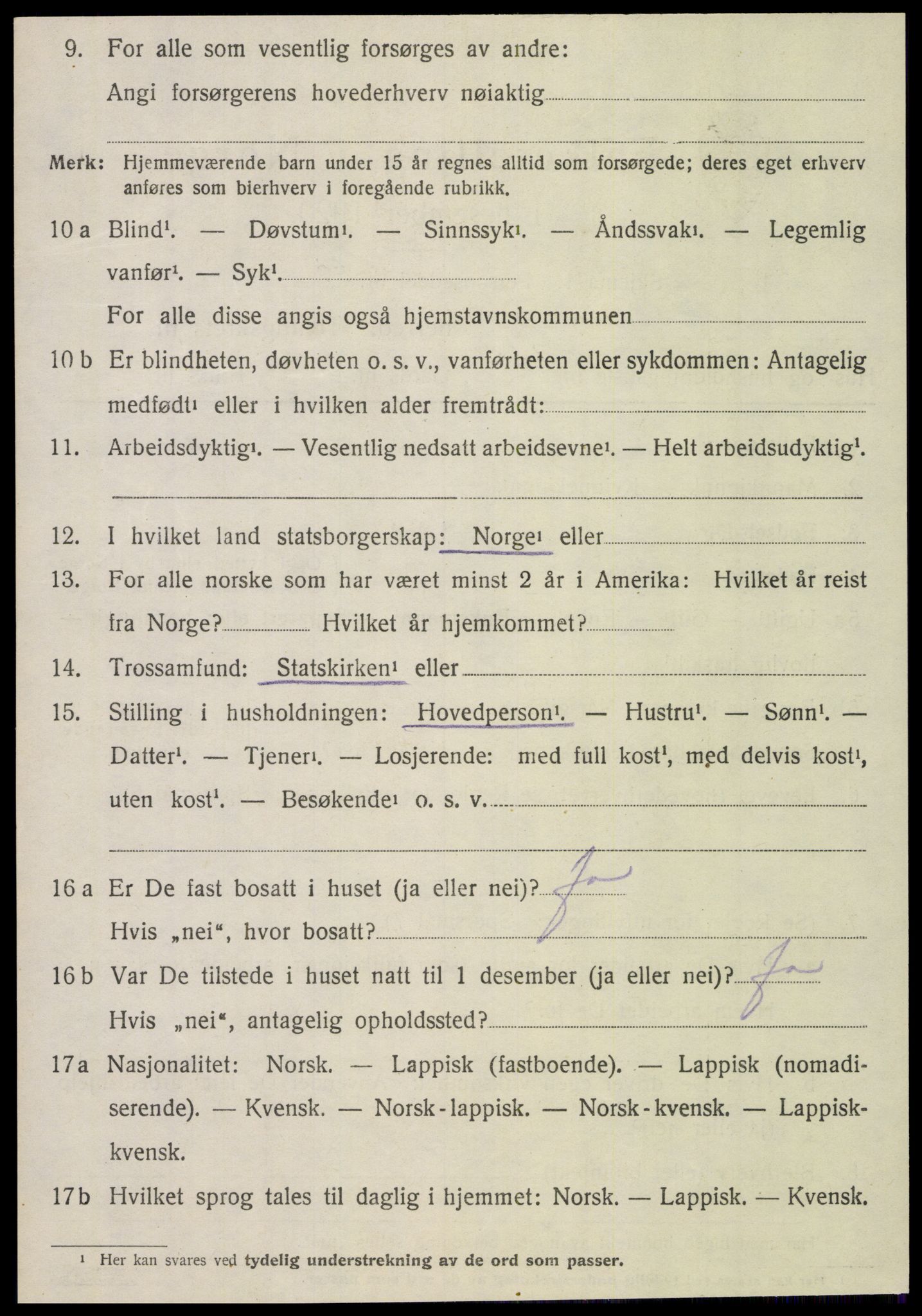 SAT, 1920 census for Overhalla, 1920, p. 2037