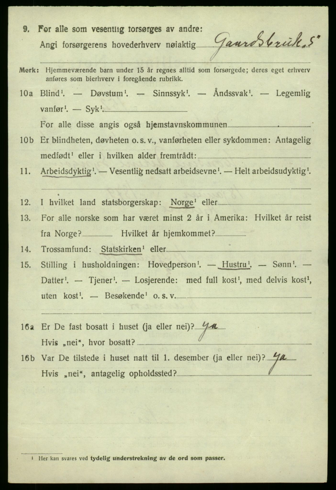 SAB, 1920 census for Hjelme, 1920, p. 2239