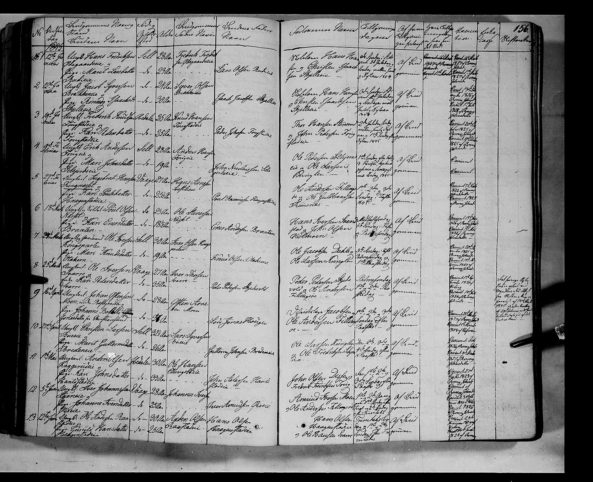 Vågå prestekontor, SAH/PREST-076/H/Ha/Haa/L0005: Parish register (official) no. 5 /1, 1842-1856, p. 156
