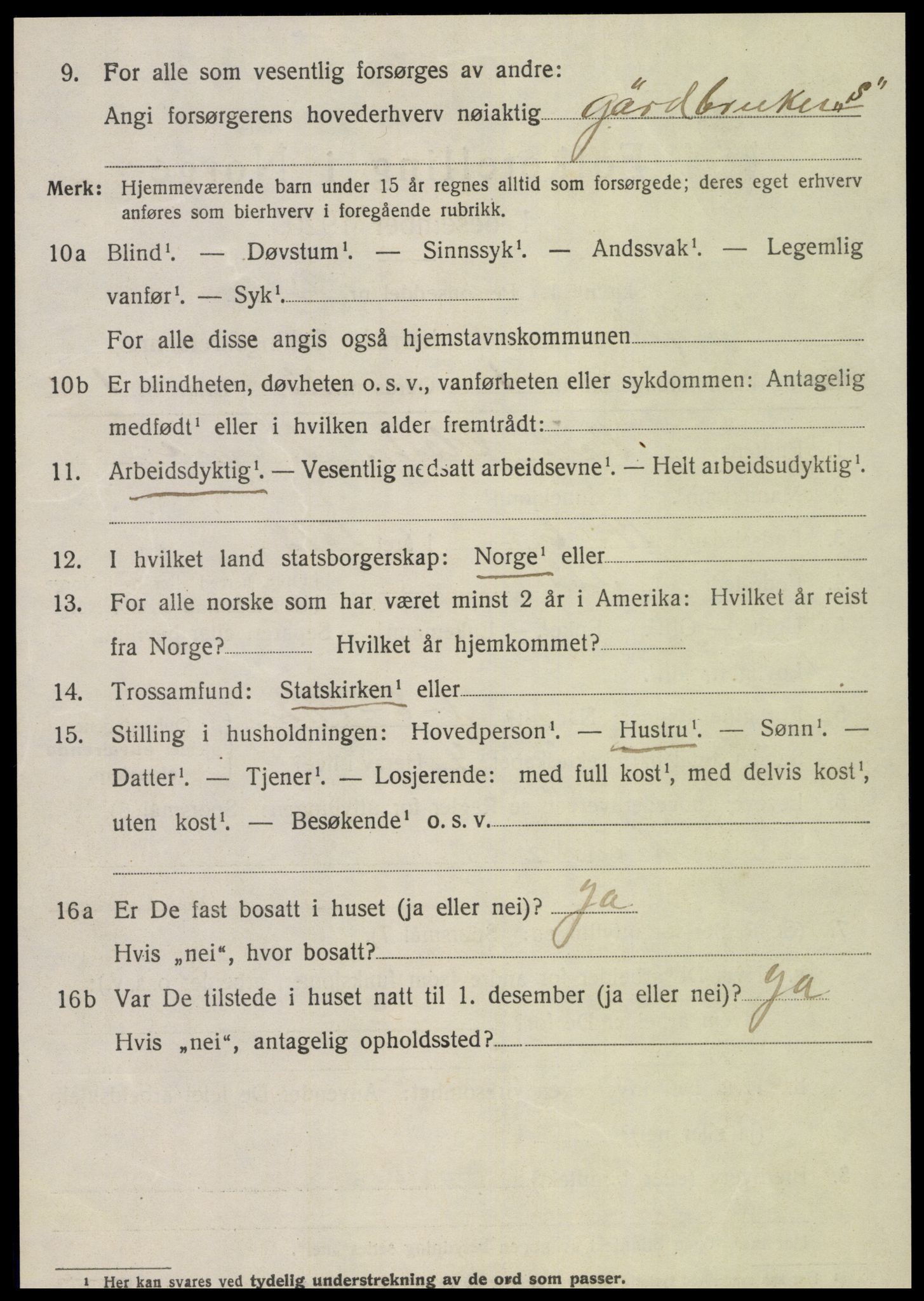 SAT, 1920 census for Veøy, 1920, p. 2326