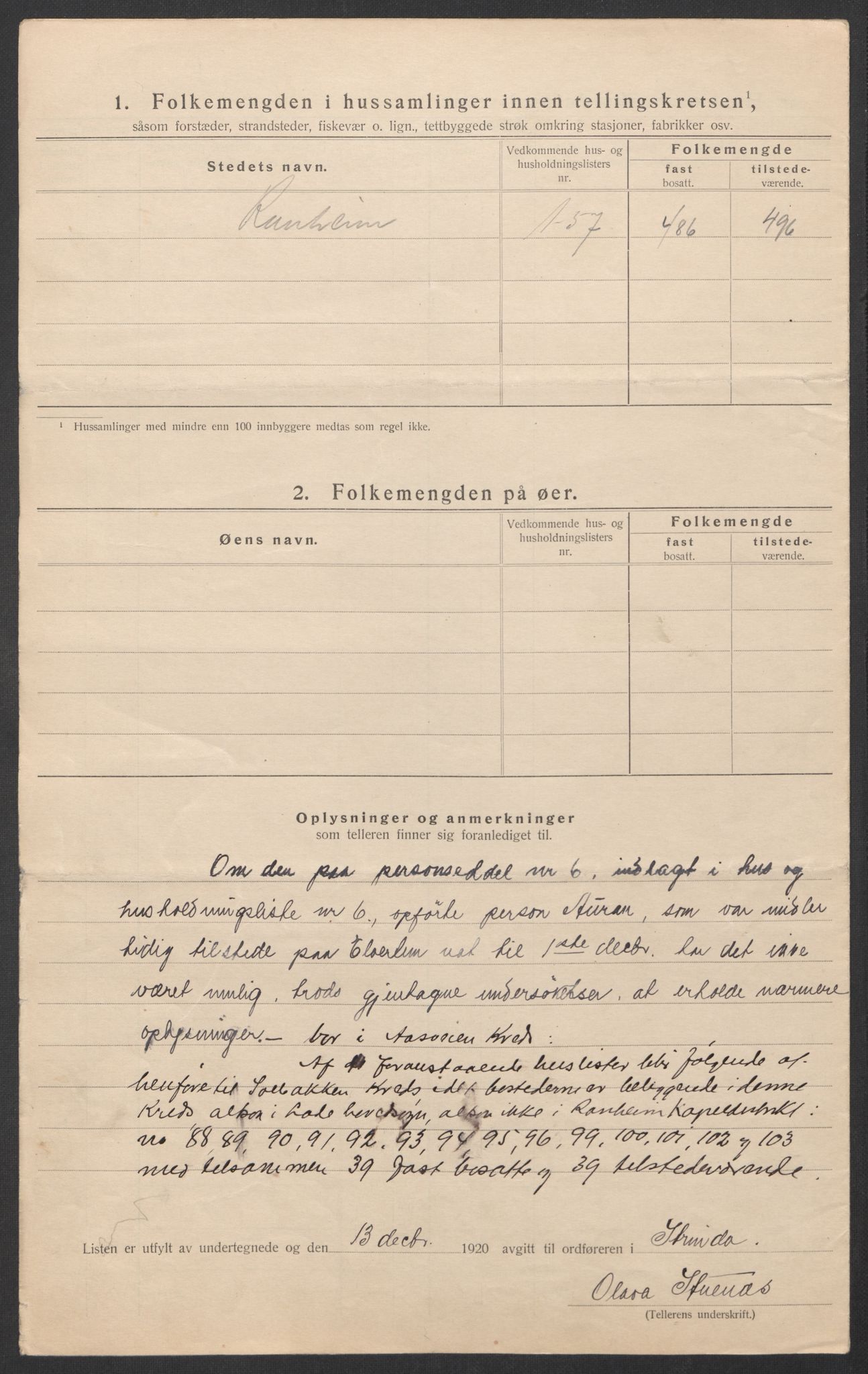 SAT, 1920 census for Strinda, 1920, p. 30