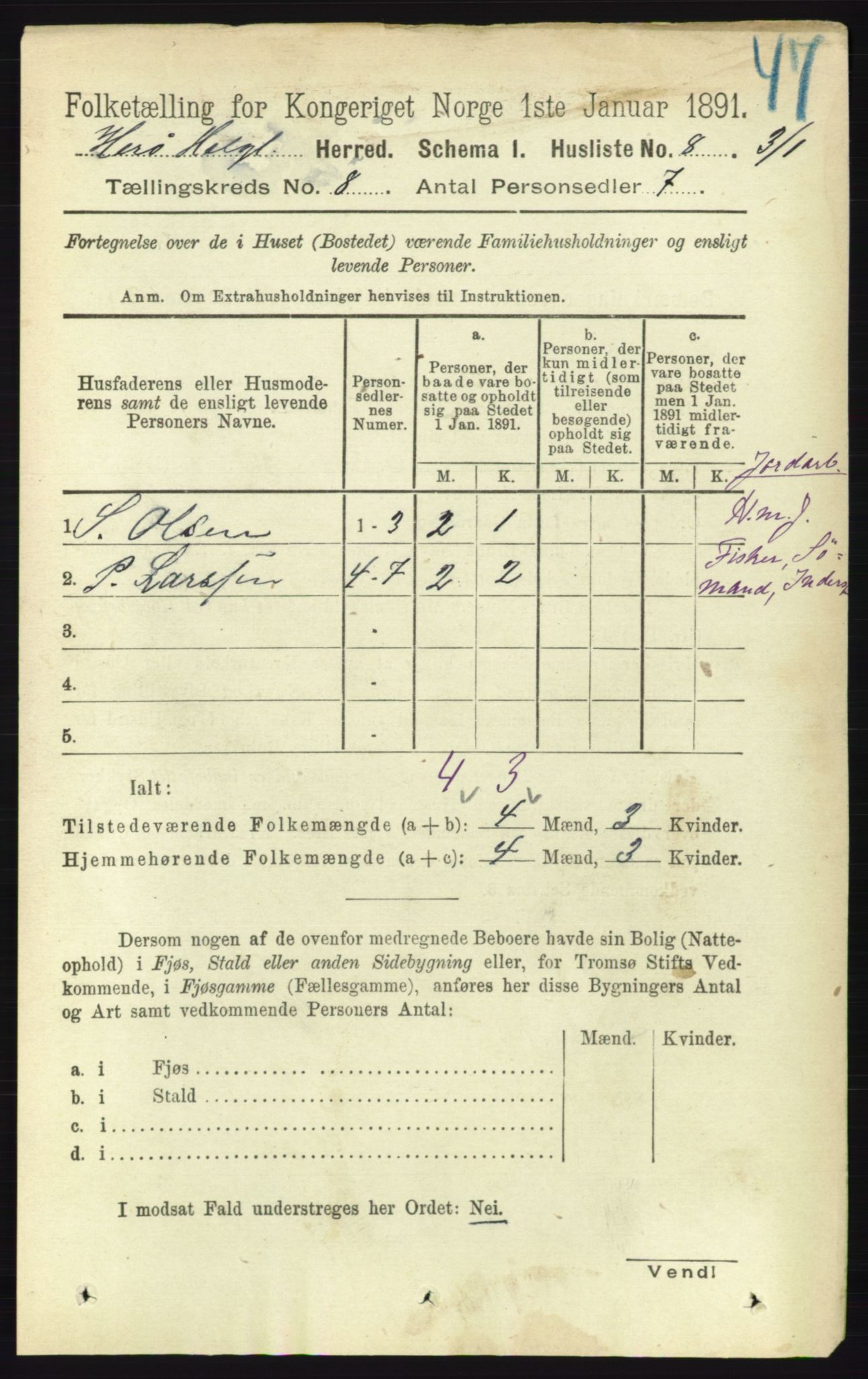 RA, 1891 census for 1818 Herøy, 1891, p. 2461