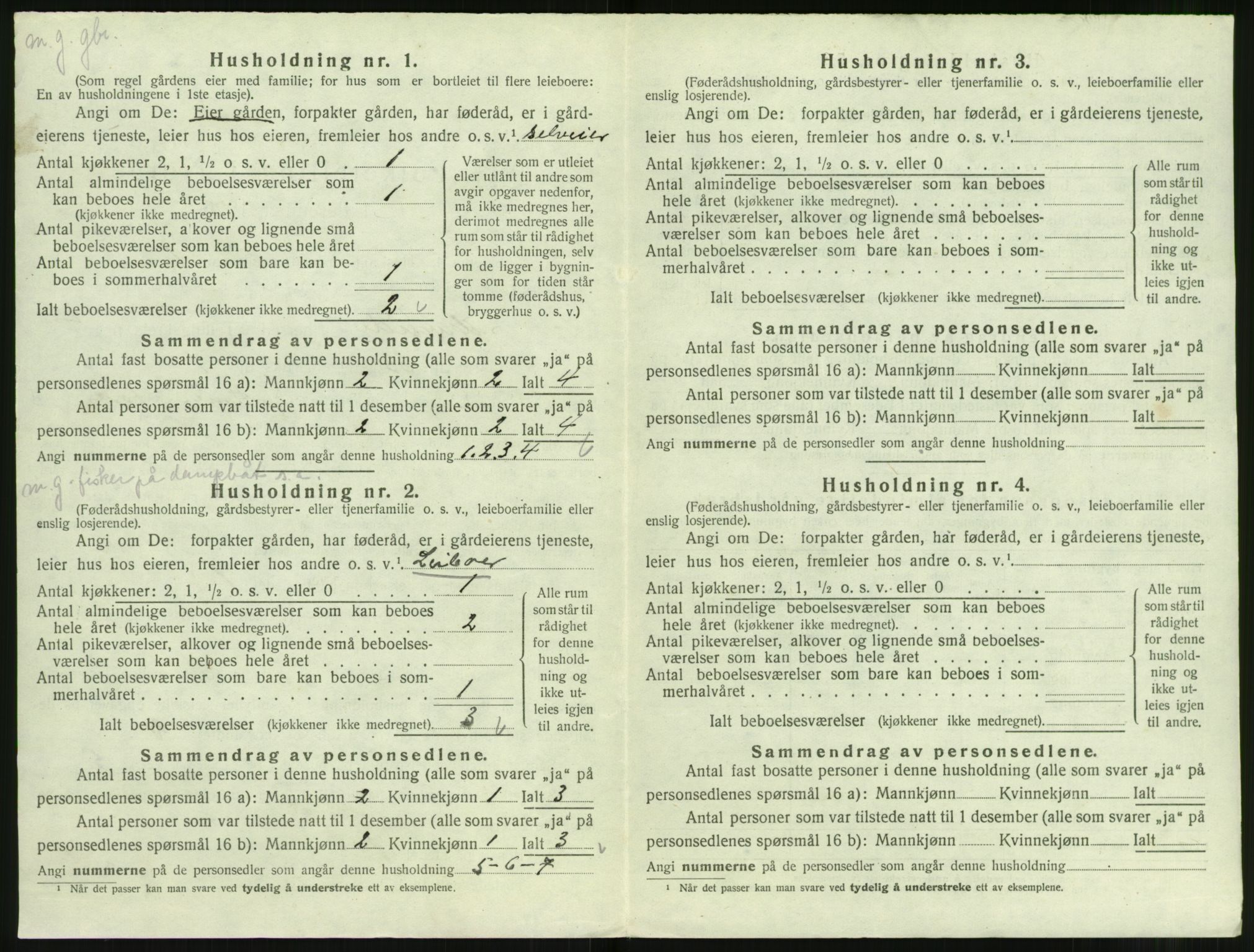 SAT, 1920 census for Hareid, 1920, p. 210