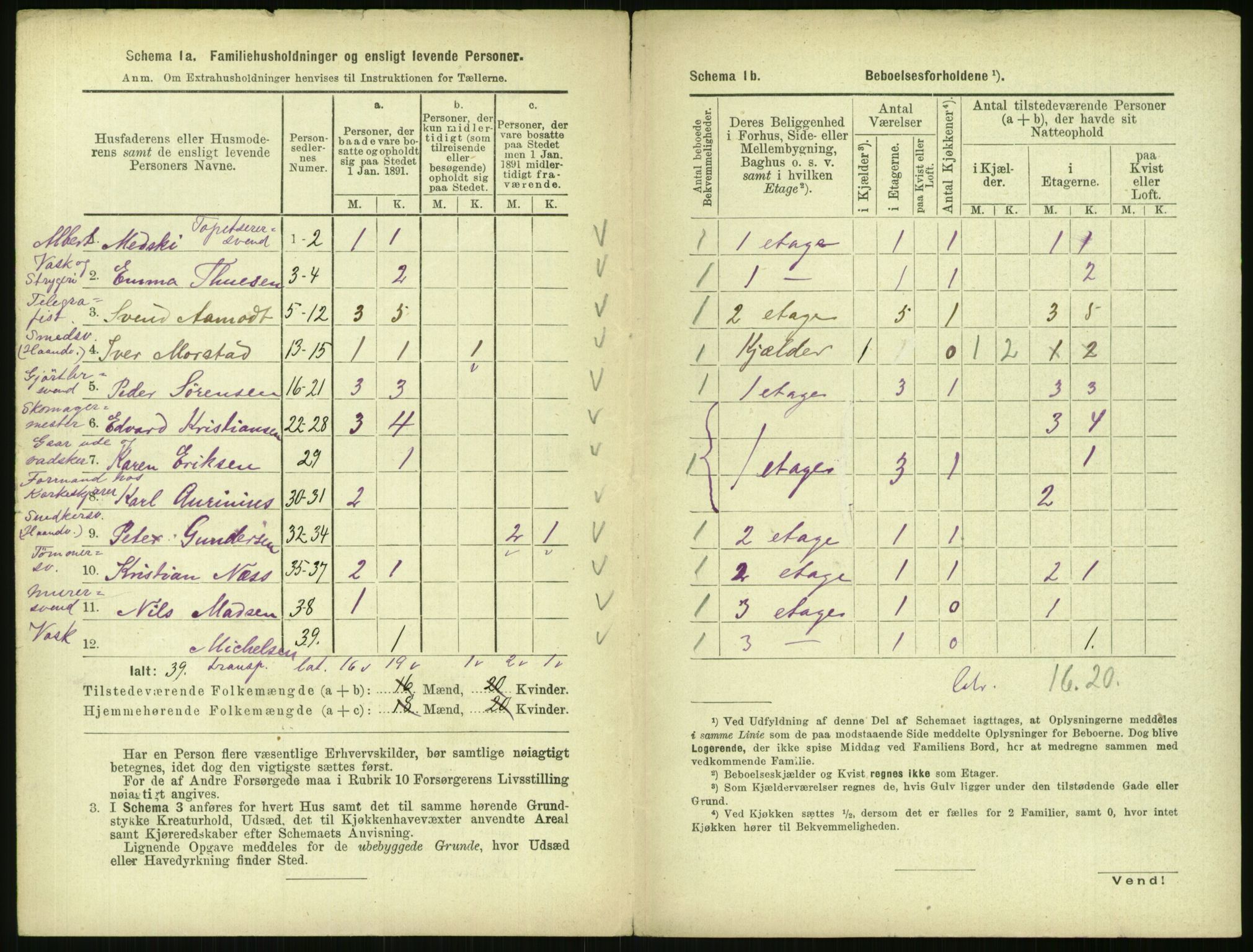 RA, 1891 census for 0301 Kristiania, 1891, p. 15887