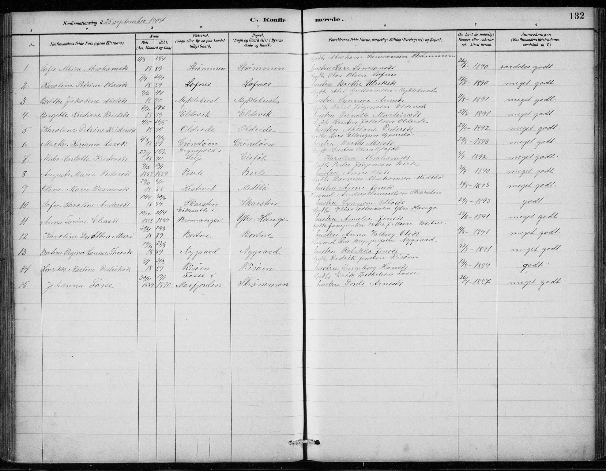 Davik sokneprestembete, AV/SAB-A-79701/H/Hab/Habc/L0002: Parish register (copy) no. C 2, 1889-1906, p. 132