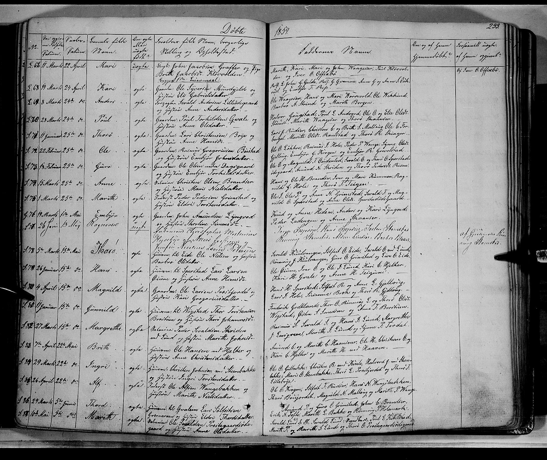 Lom prestekontor, AV/SAH-PREST-070/K/L0006: Parish register (official) no. 6A, 1837-1863, p. 233