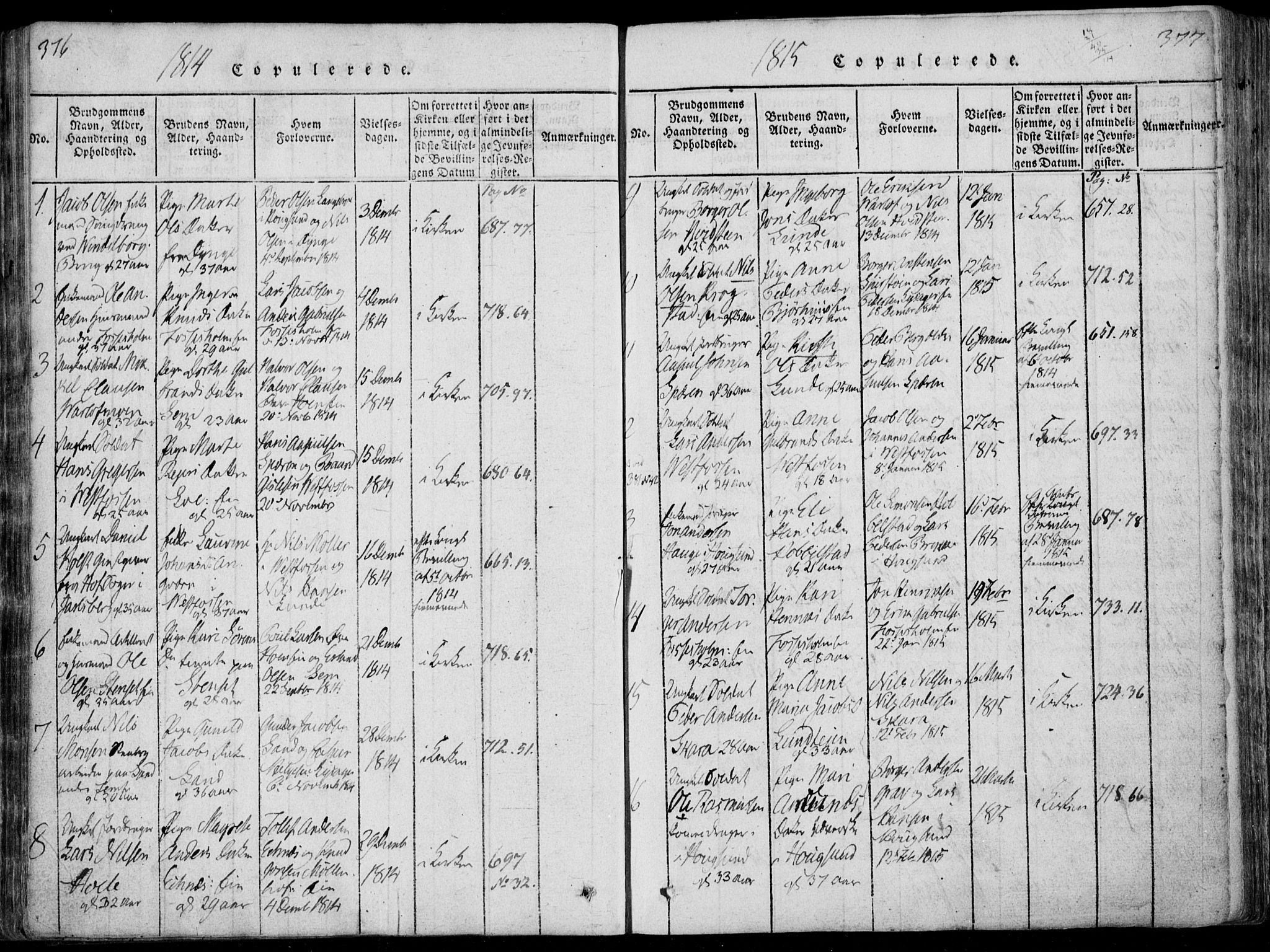 Eiker kirkebøker, SAKO/A-4/F/Fa/L0011: Parish register (official) no. I 11, 1814-1827, p. 376-377
