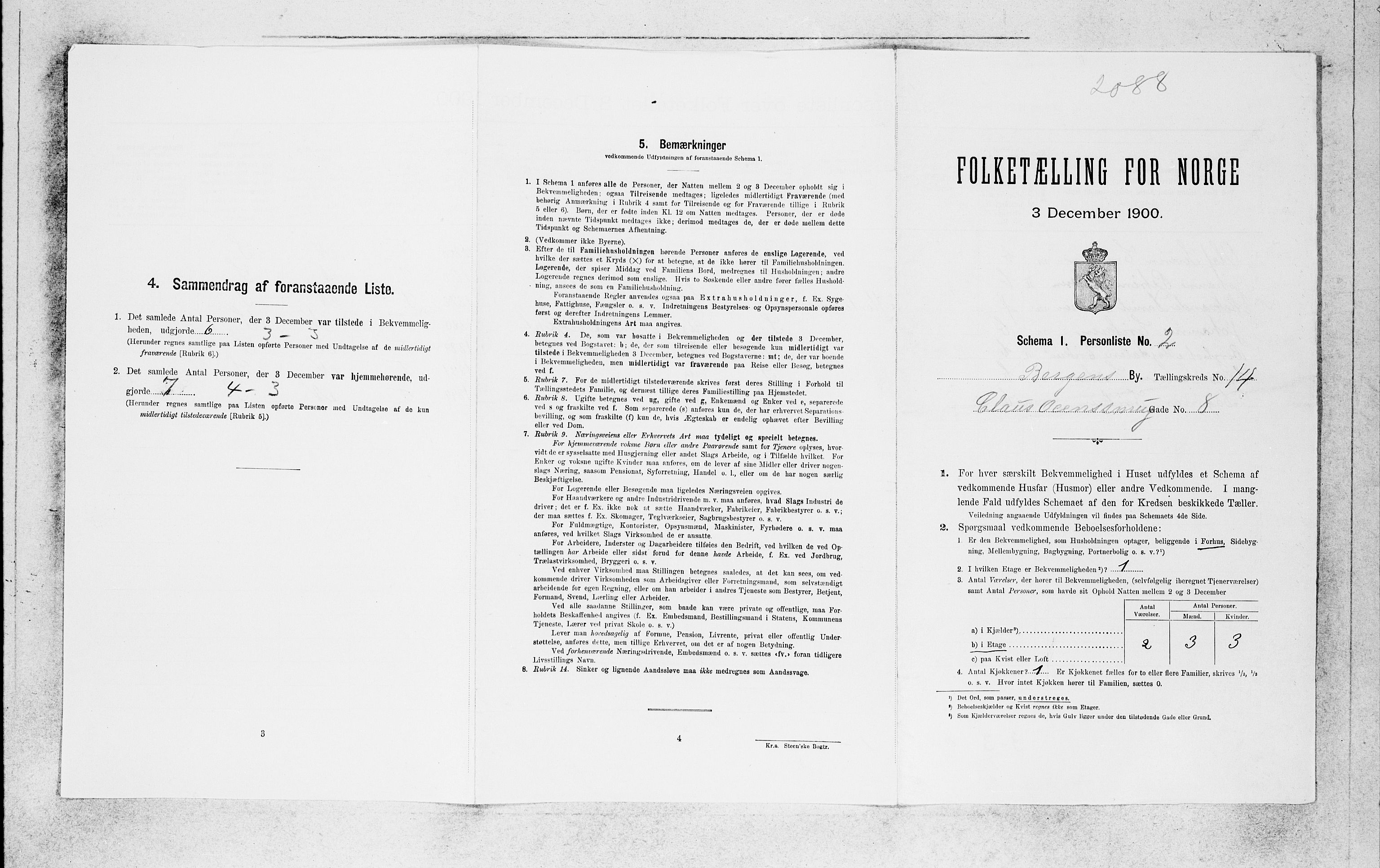 SAB, 1900 census for Bergen, 1900, p. 2637