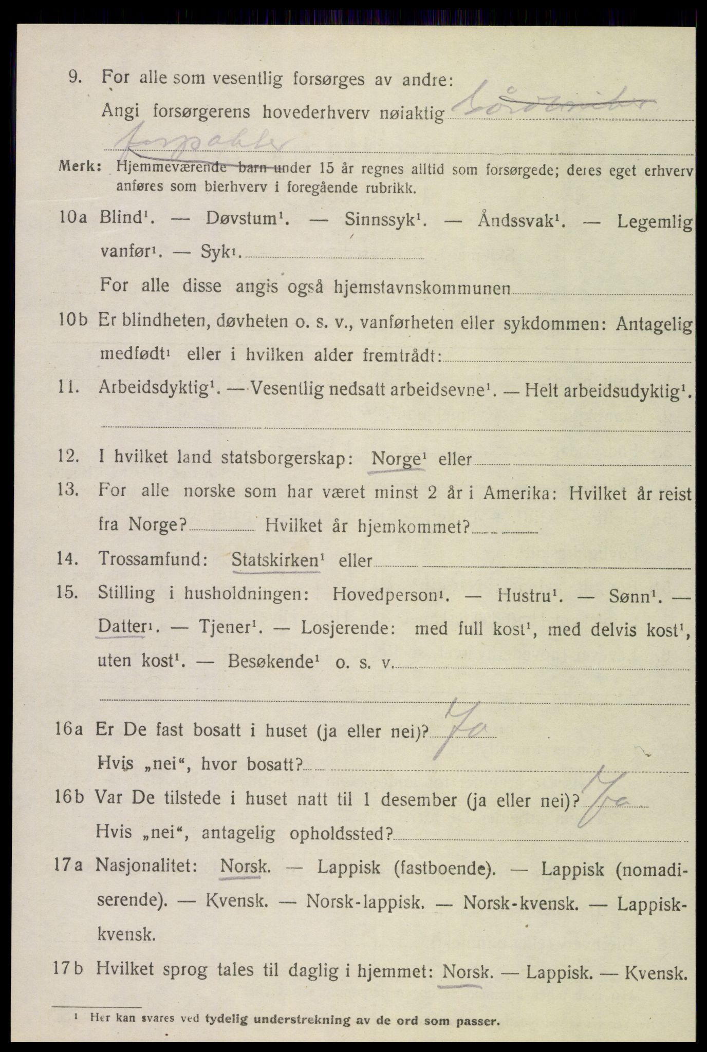 SAT, 1920 census for Vikna, 1920, p. 5006