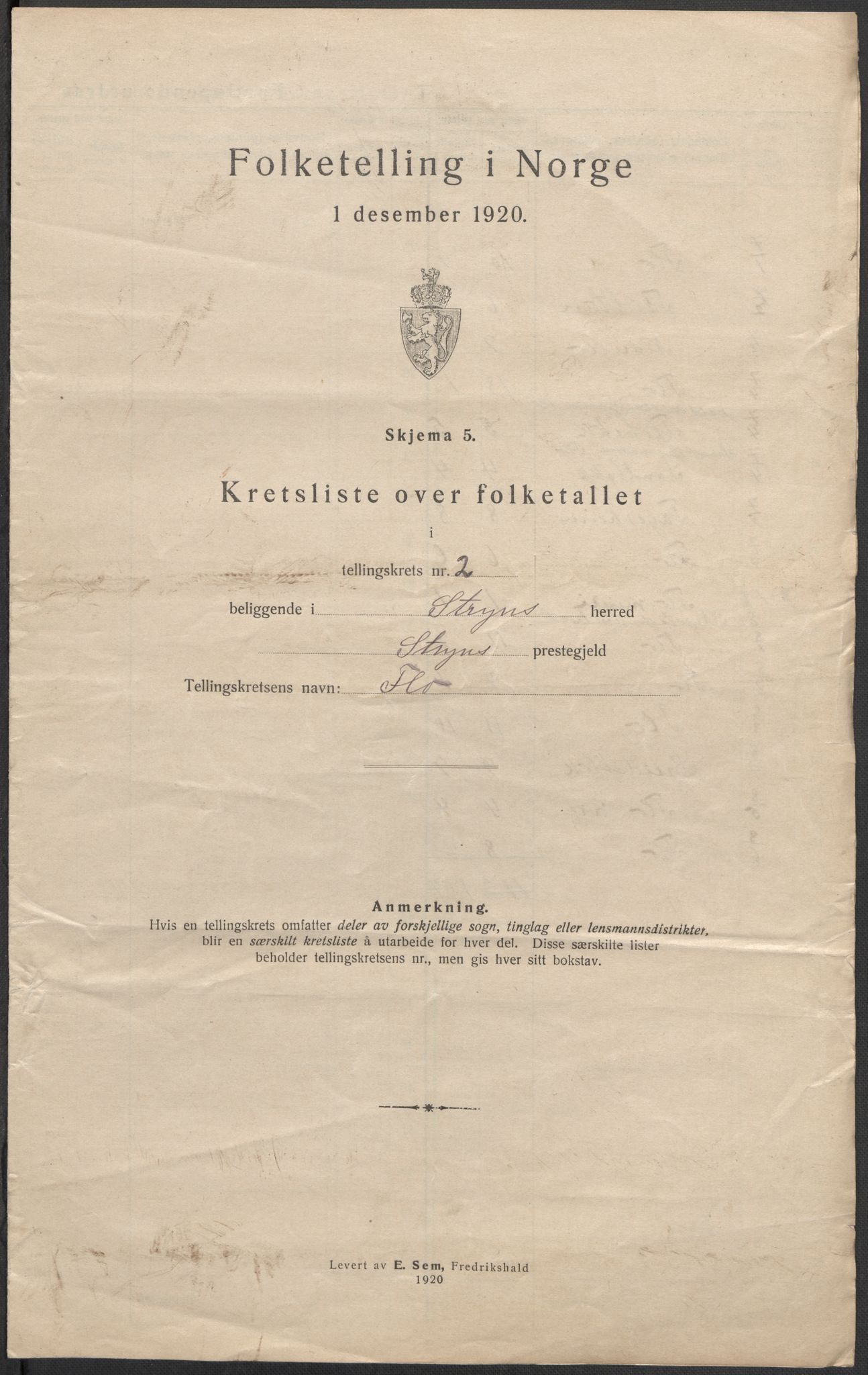 SAB, 1920 census for Stryn, 1920, p. 8