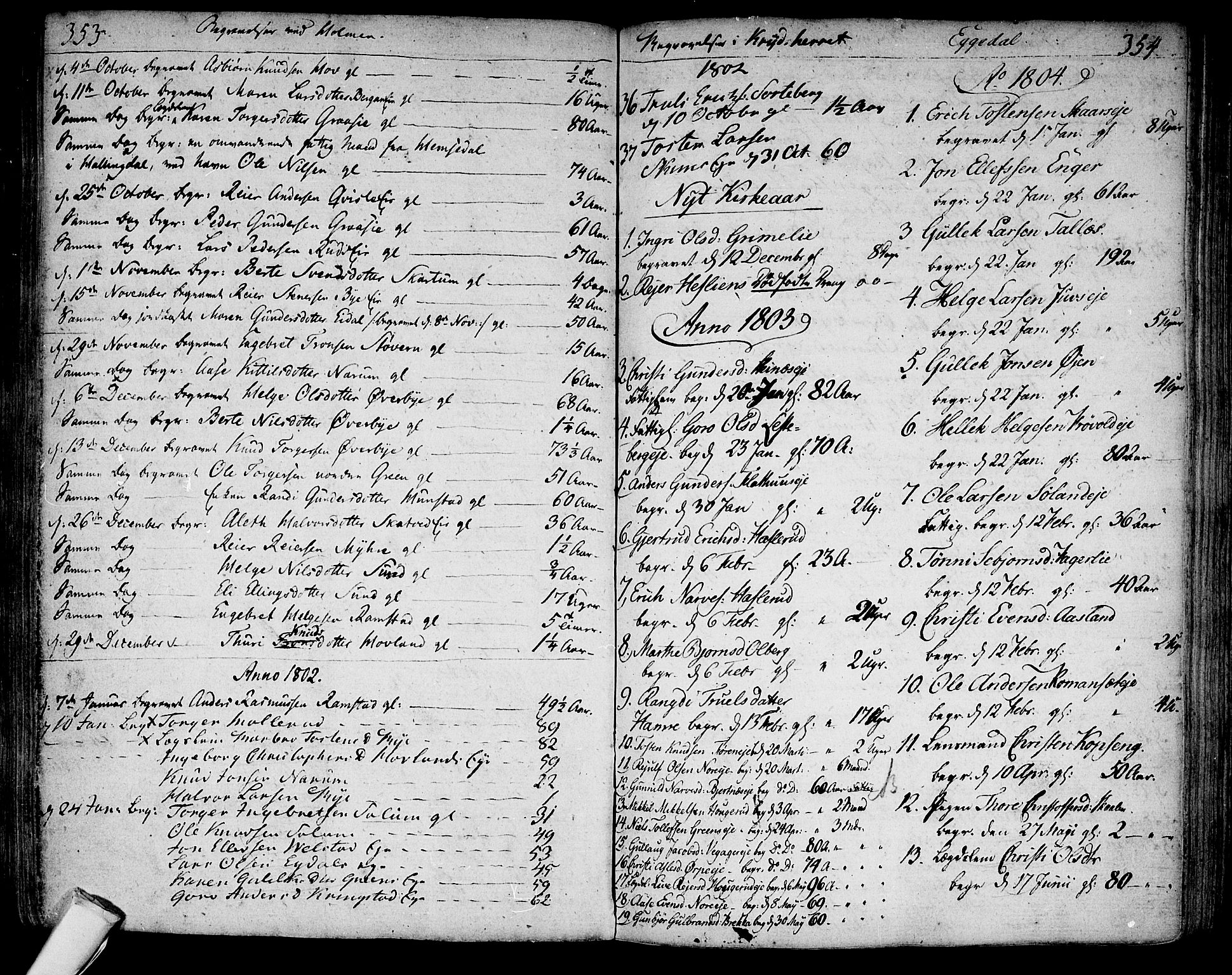 Sigdal kirkebøker, SAKO/A-245/F/Fa/L0003: Parish register (official) no. I 3, 1793-1811, p. 353-354