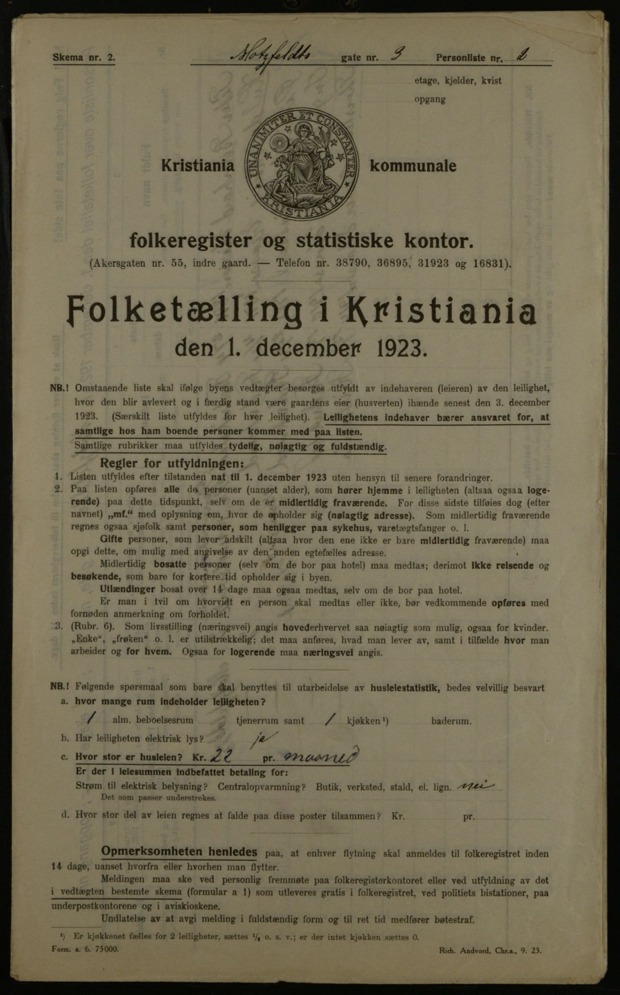 OBA, Municipal Census 1923 for Kristiania, 1923, p. 72853