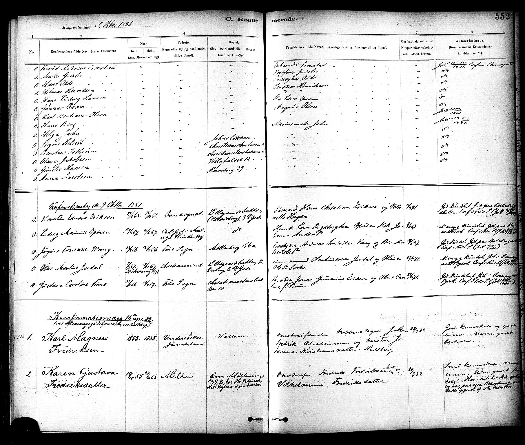 Ministerialprotokoller, klokkerbøker og fødselsregistre - Sør-Trøndelag, AV/SAT-A-1456/604/L0188: Parish register (official) no. 604A09, 1878-1892, p. 552