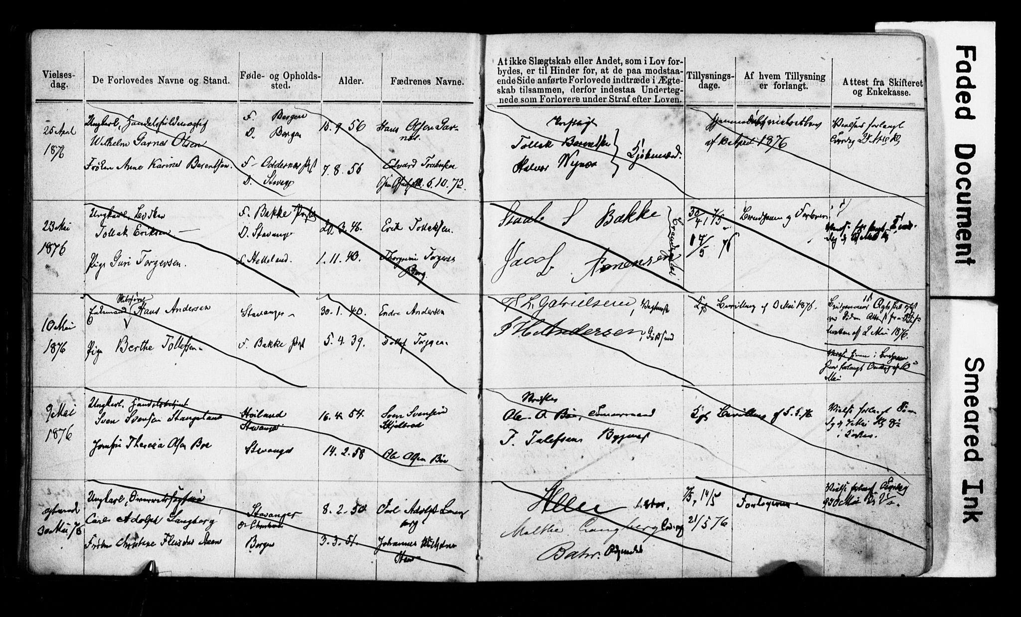 Domkirken sokneprestkontor, AV/SAST-A-101812/001/70/705BA/L0002: Banns register no. 2, 1875-1892