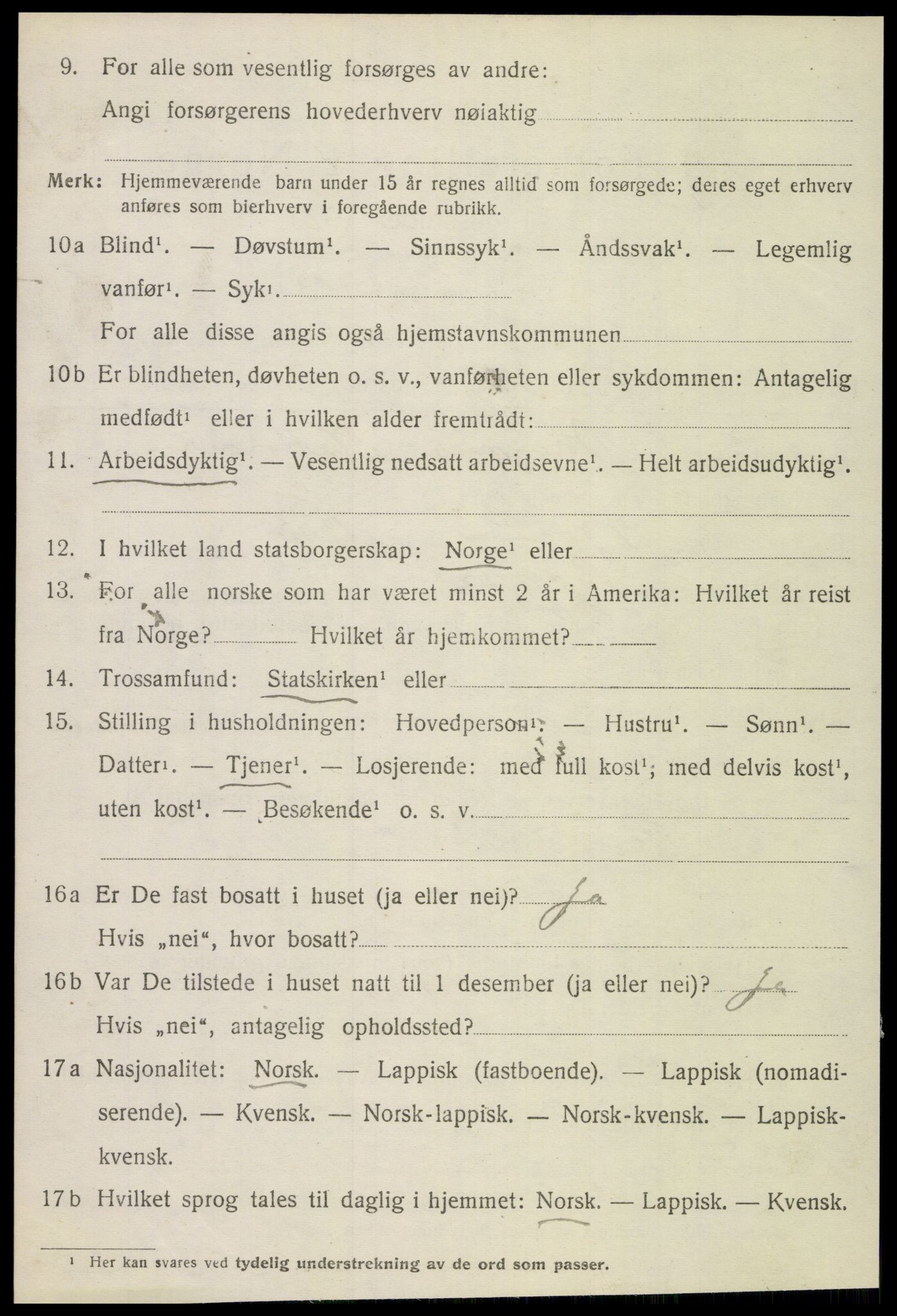 SAT, 1920 census for Lurøy, 1920, p. 2942