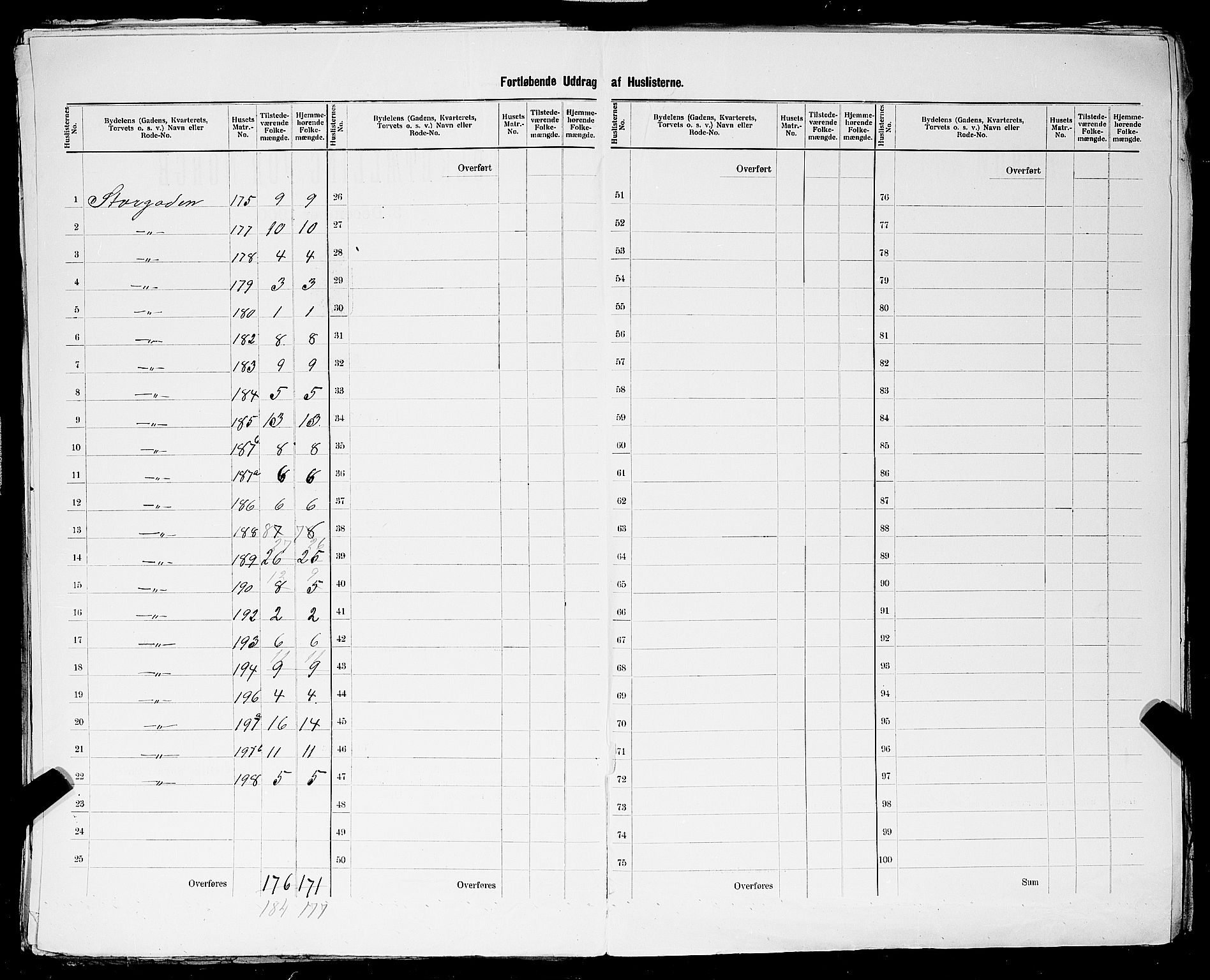 SAST, 1900 census for Egersund, 1900, p. 44