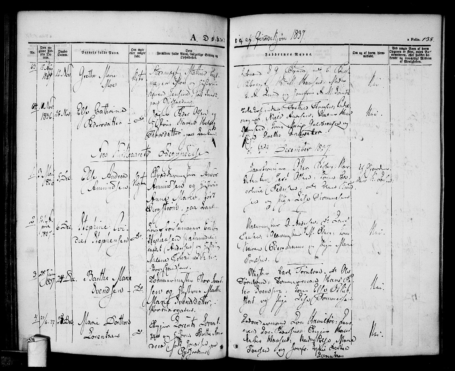 Halden prestekontor Kirkebøker, SAO/A-10909/F/Fa/L0005: Parish register (official) no. I 5, 1834-1845, p. 138