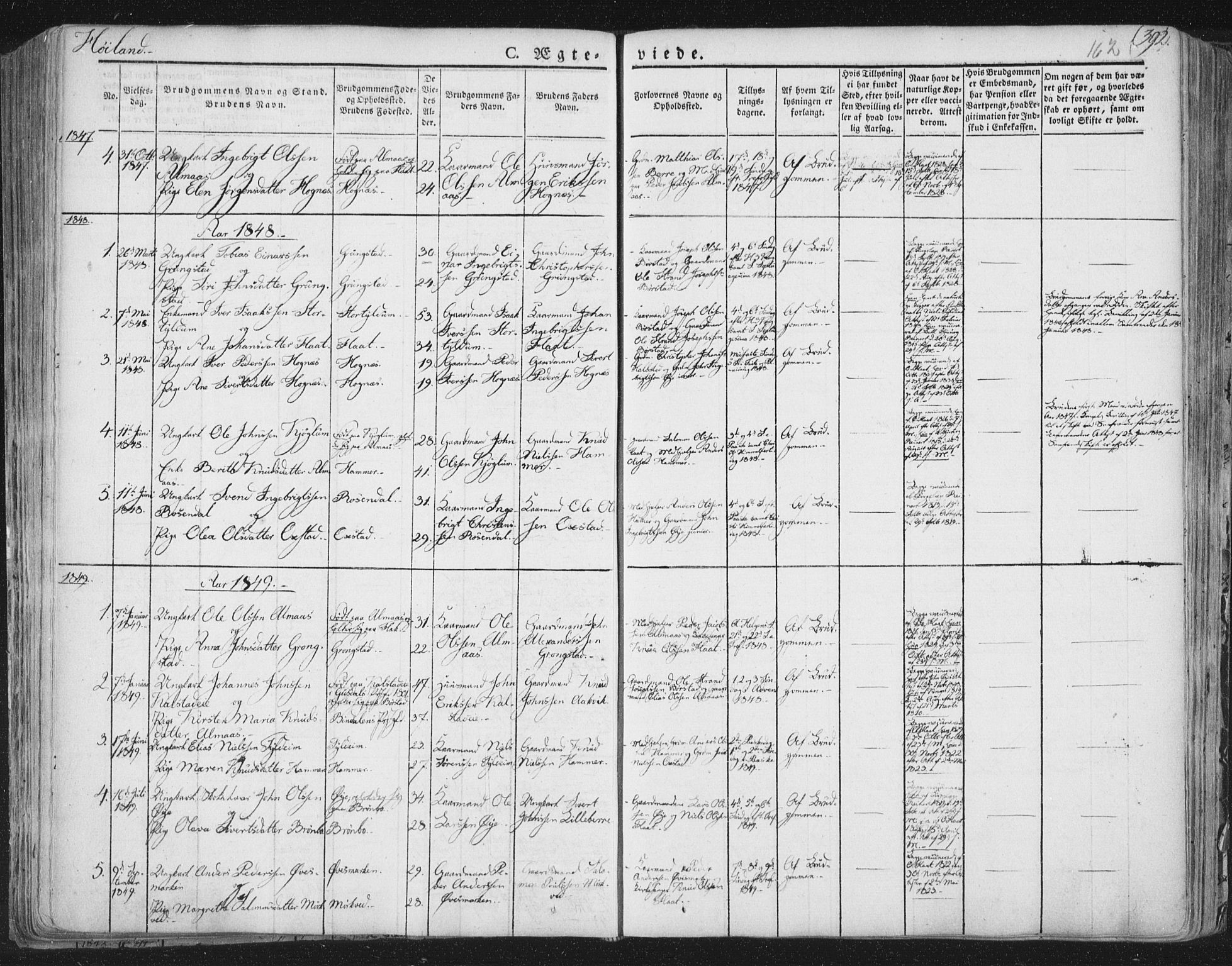 Ministerialprotokoller, klokkerbøker og fødselsregistre - Nord-Trøndelag, SAT/A-1458/758/L0513: Parish register (official) no. 758A02 /2, 1839-1868, p. 162
