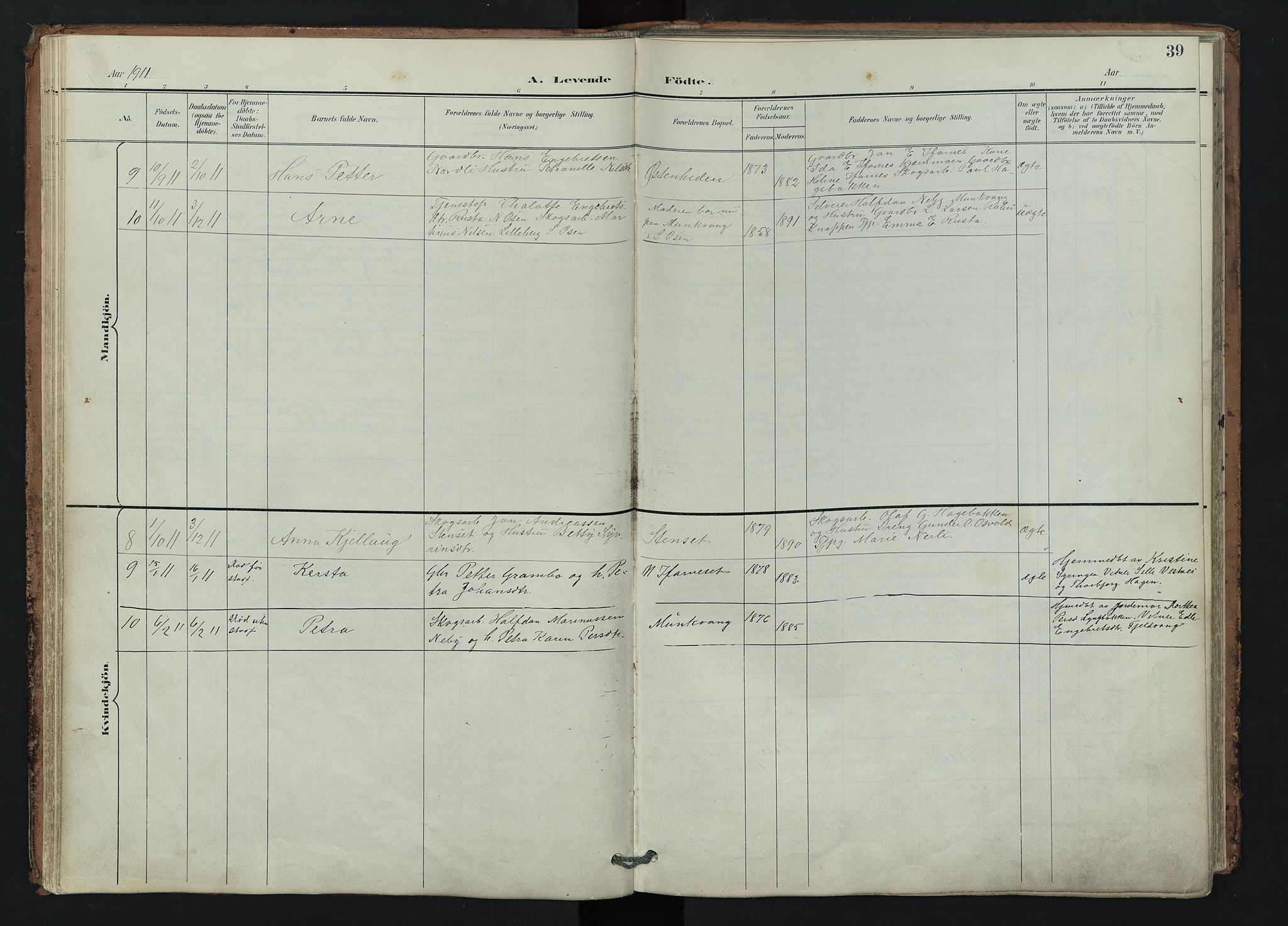 Trysil prestekontor, AV/SAH-PREST-046/H/Ha/Hab/L0007: Parish register (copy) no. 7, 1896-1948, p. 39