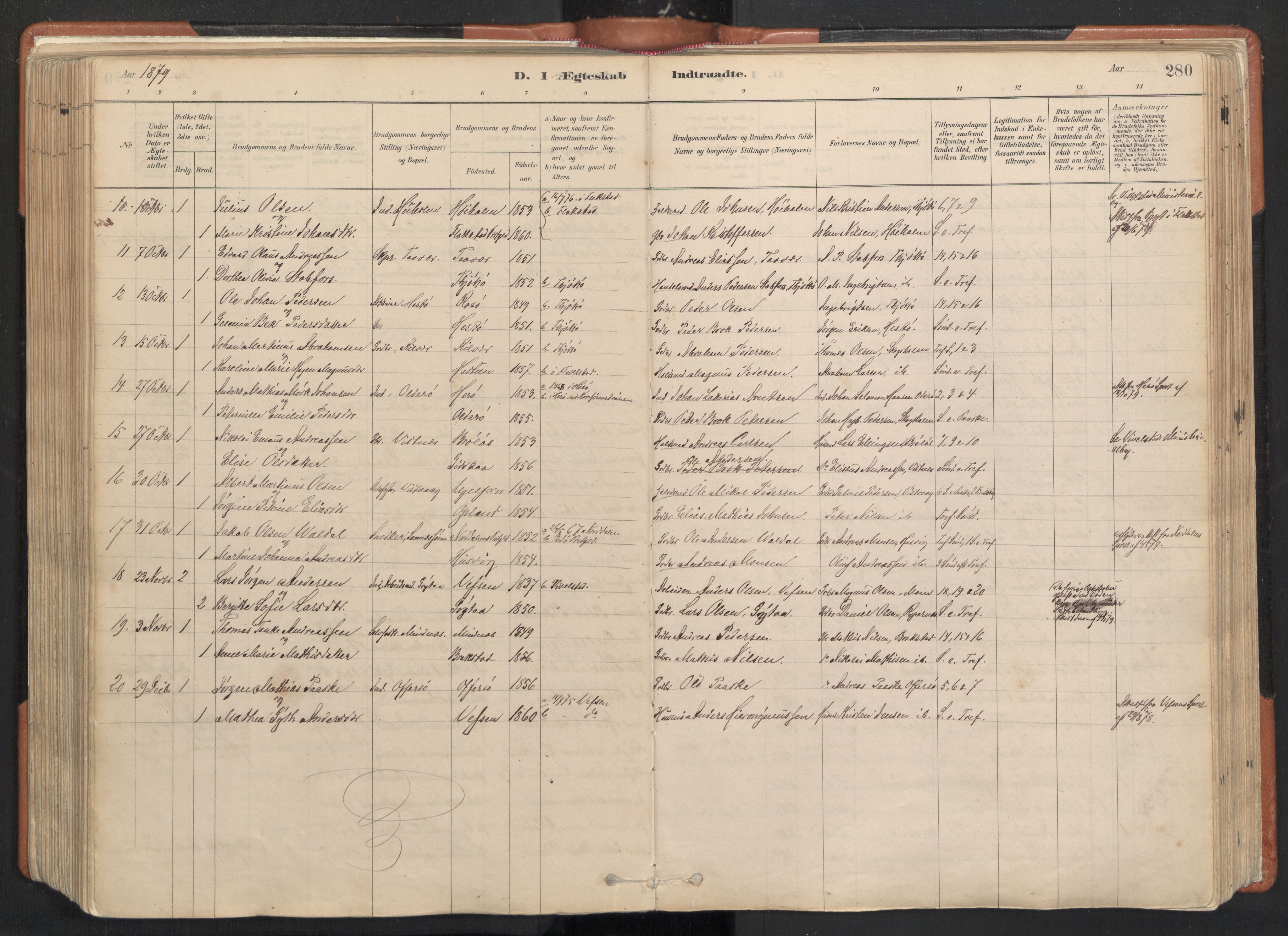 Ministerialprotokoller, klokkerbøker og fødselsregistre - Nordland, AV/SAT-A-1459/817/L0264: Parish register (official) no. 817A04, 1878-1907, p. 280