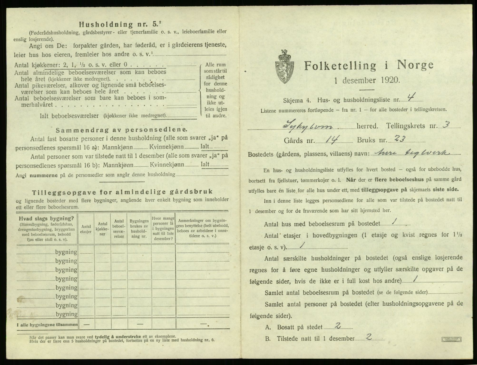 SAT, 1920 census for Sykkylven, 1920, p. 251