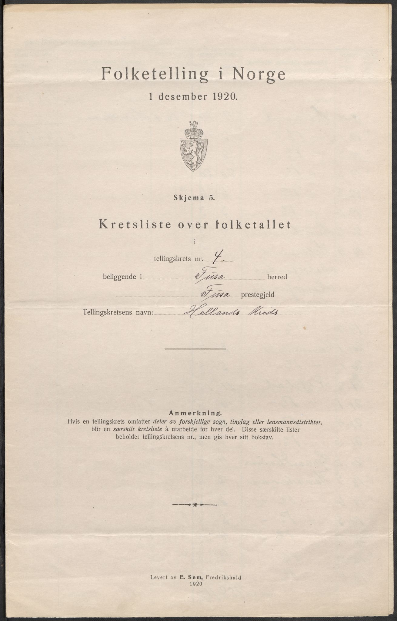 SAB, 1920 census for Fusa, 1920, p. 13