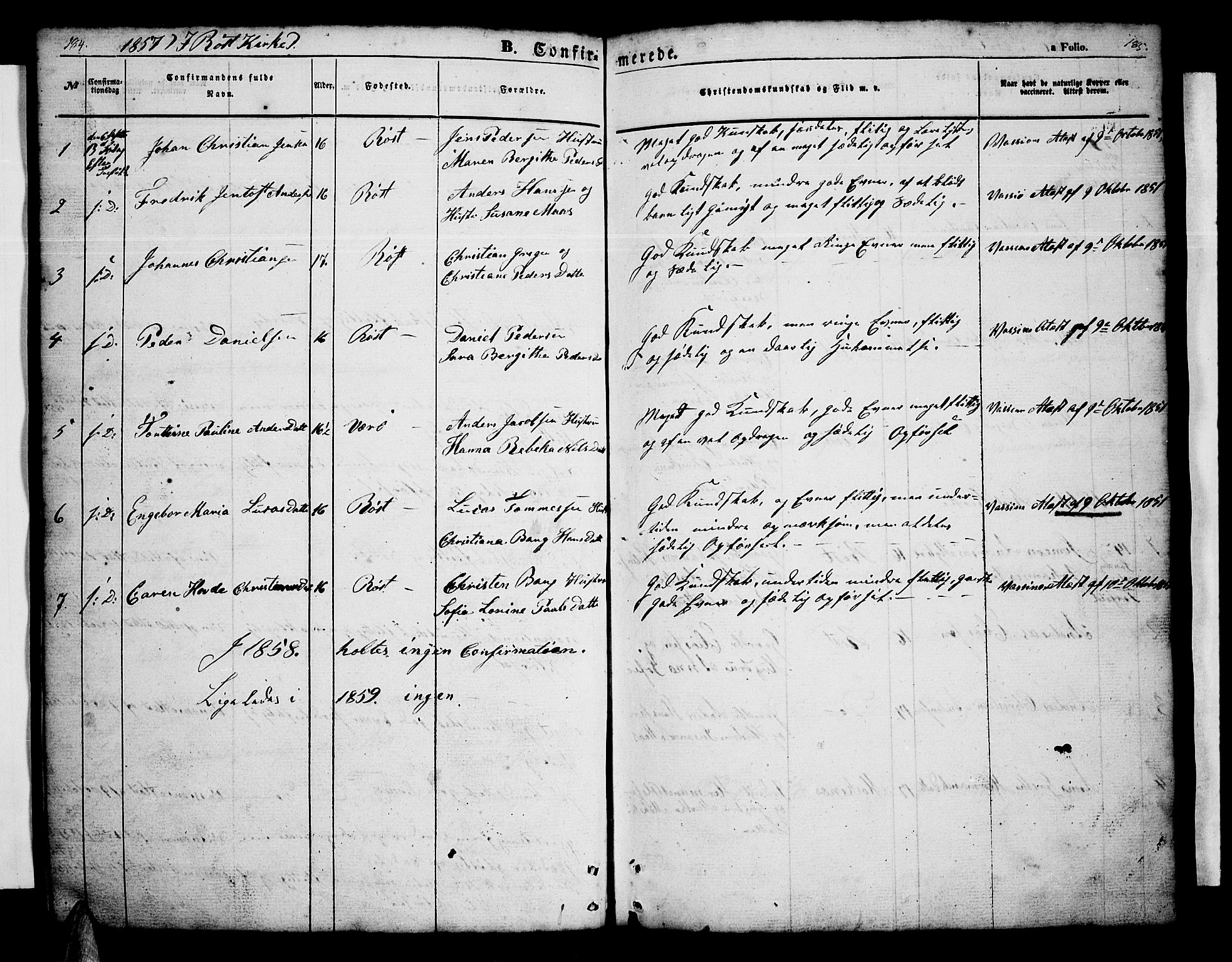 Ministerialprotokoller, klokkerbøker og fødselsregistre - Nordland, AV/SAT-A-1459/808/L0130: Parish register (copy) no. 808C01, 1851-1878, p. 184-185