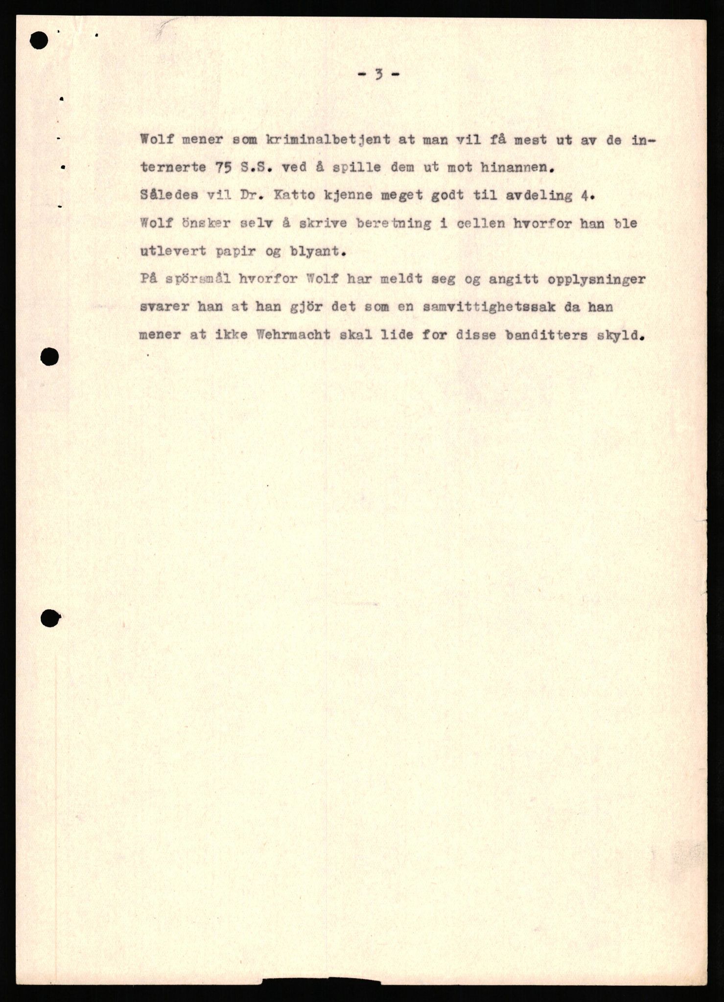 Forsvaret, Forsvarets overkommando II, AV/RA-RAFA-3915/D/Db/L0036: CI Questionaires. Tyske okkupasjonsstyrker i Norge. Tyskere., 1945-1946, p. 406