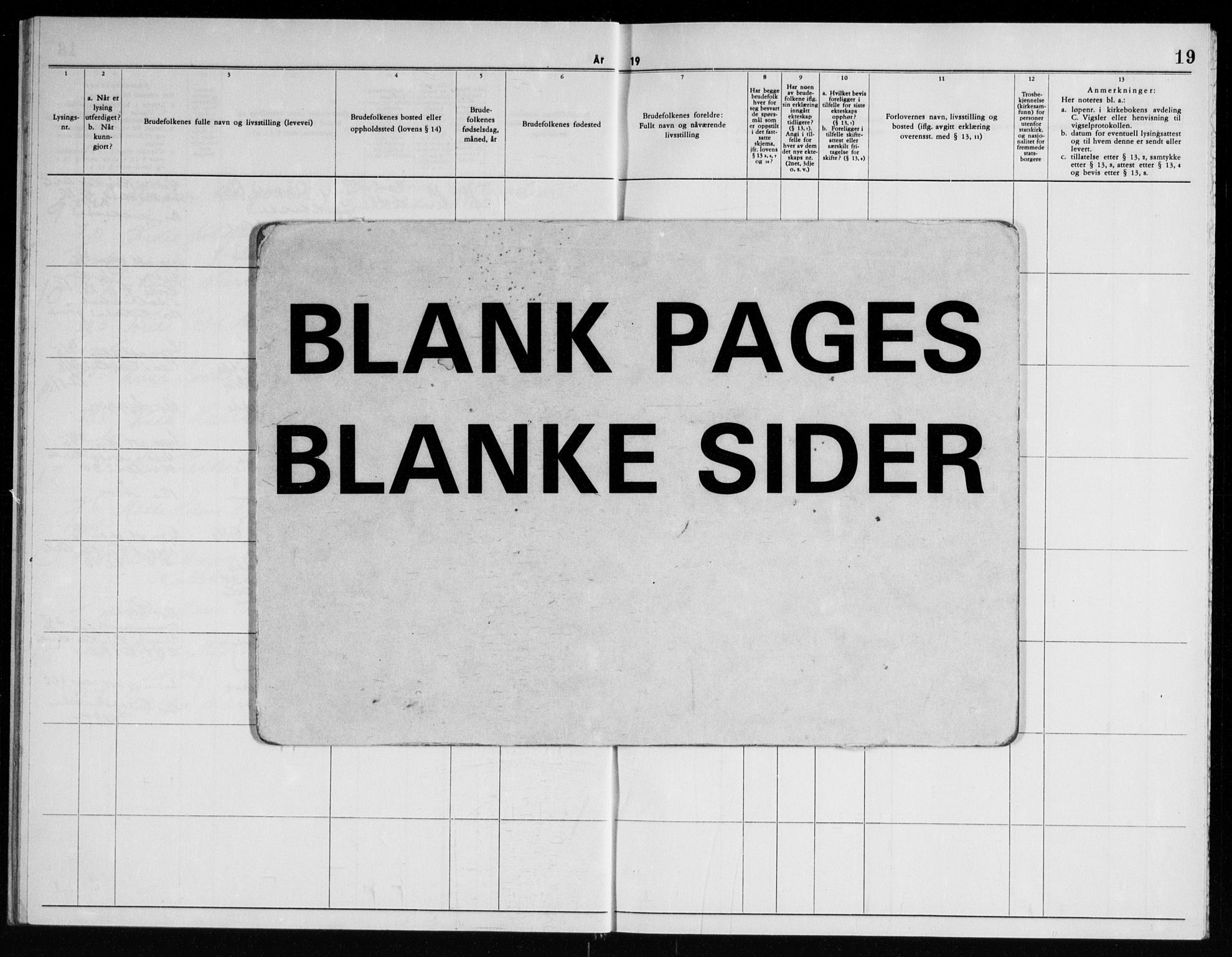 Røyken kirkebøker, AV/SAKO-A-241/H/Ha/L0002: Banns register no. 1, 1965-1969, p. 19