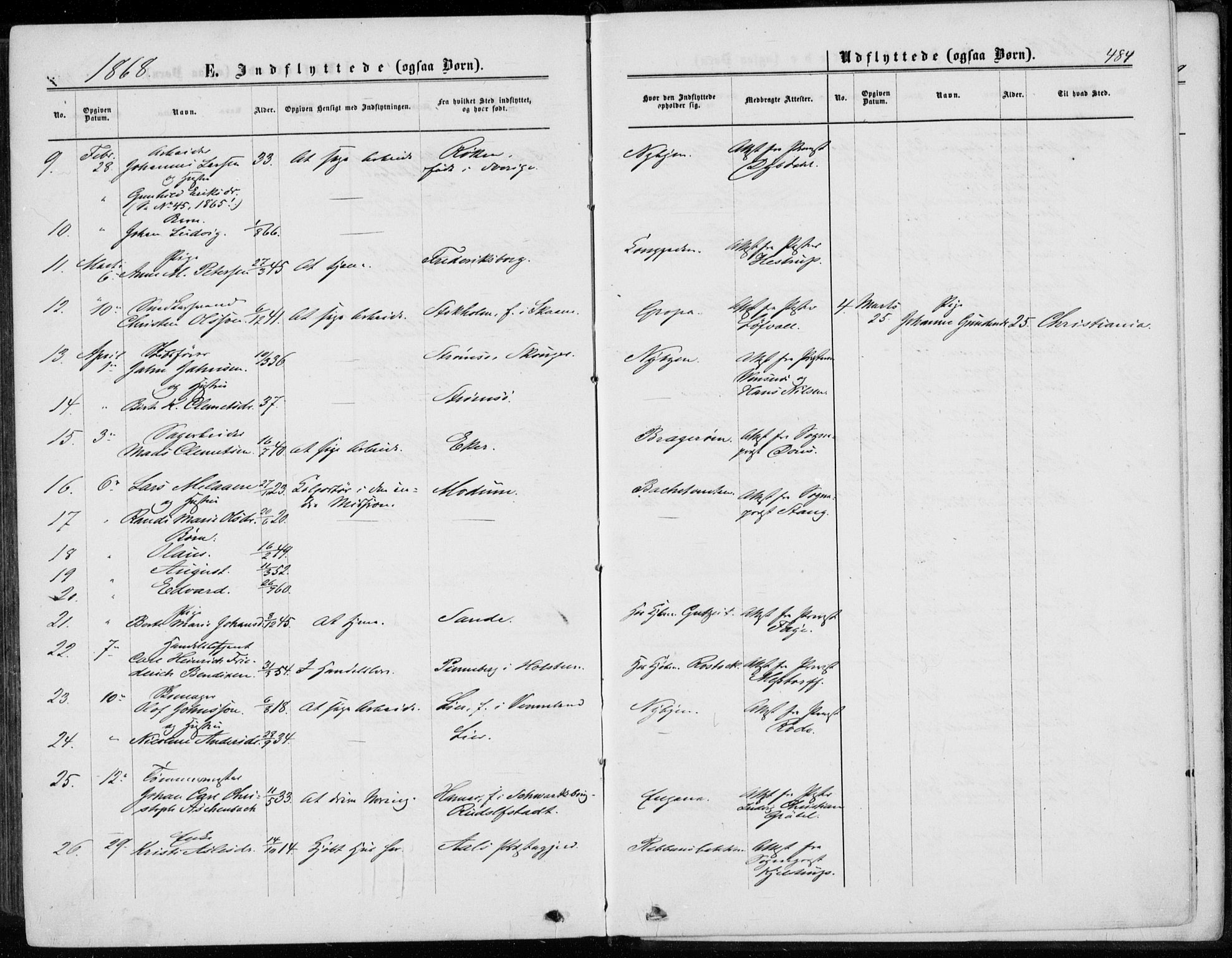 Bragernes kirkebøker, SAKO/A-6/F/Fb/L0003: Parish register (official) no. II 3, 1860-1868, p. 484